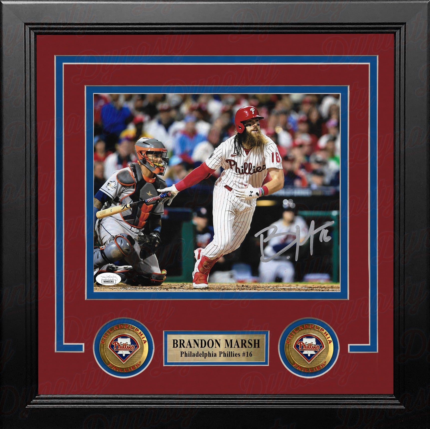 Brandon Marsh in Action Autographed Philadelphia Phillies 8" x 10" Framed Baseball Photo 2