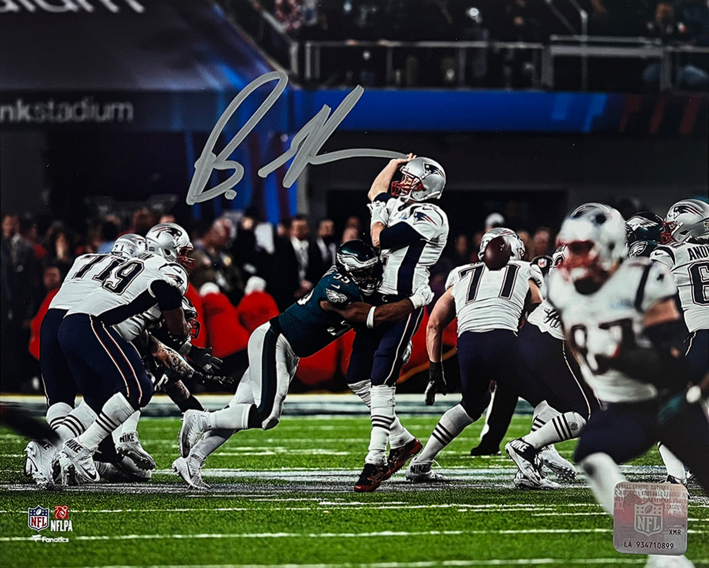 Brandon Graham Strip-Sack Philadelphia Eagles Autographed 11" x 14" Football Photo 1