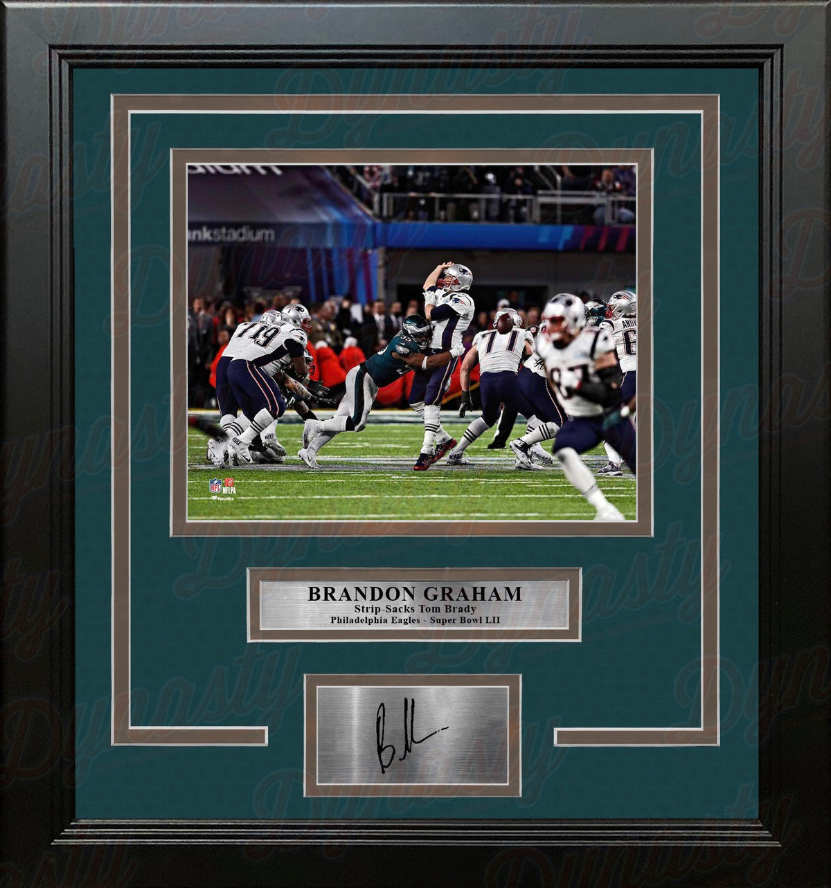 Brandon Graham Sacks Brady Philadelphia Eagles 8x10 Framed Super Bowl Photo with Engraved Autograph 2