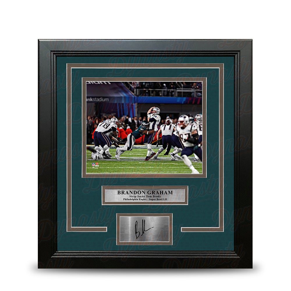 Brandon Graham Sacks Brady Philadelphia Eagles 8x10 Framed Super Bowl Photo with Engraved Autograph 1