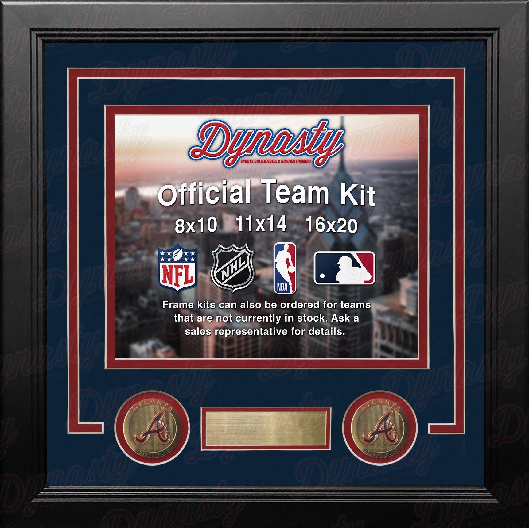 Atlanta Braves Custom MLB Baseball 11x14 Picture Frame Kit (Multiple Colors) 1