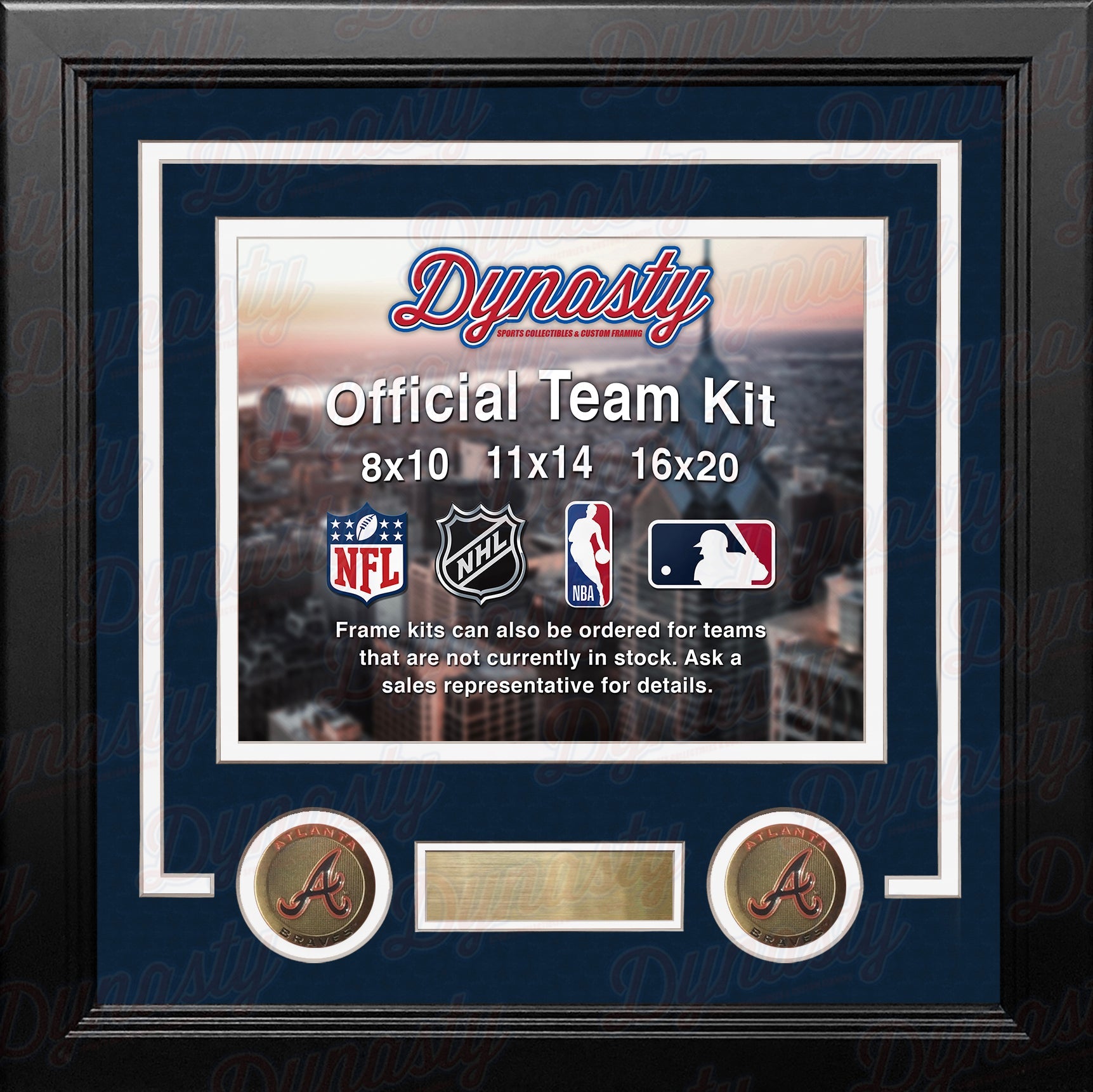 Atlanta Braves Custom MLB Baseball 11x14 Picture Frame Kit (Multiple Colors) 2