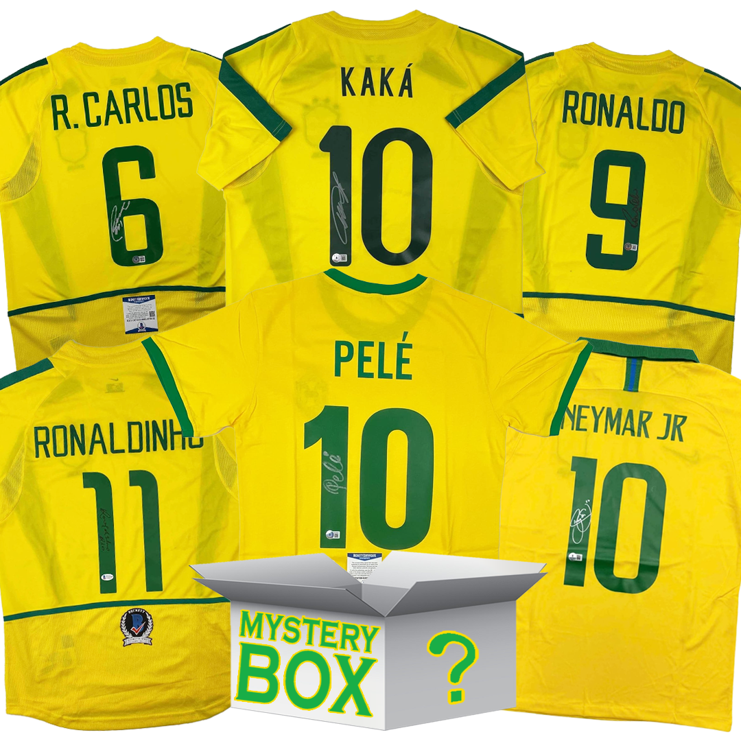 Brazil Soccer Autographed/Signed Jersey Mystery Box with PSA JSA or Beckett COA 1
