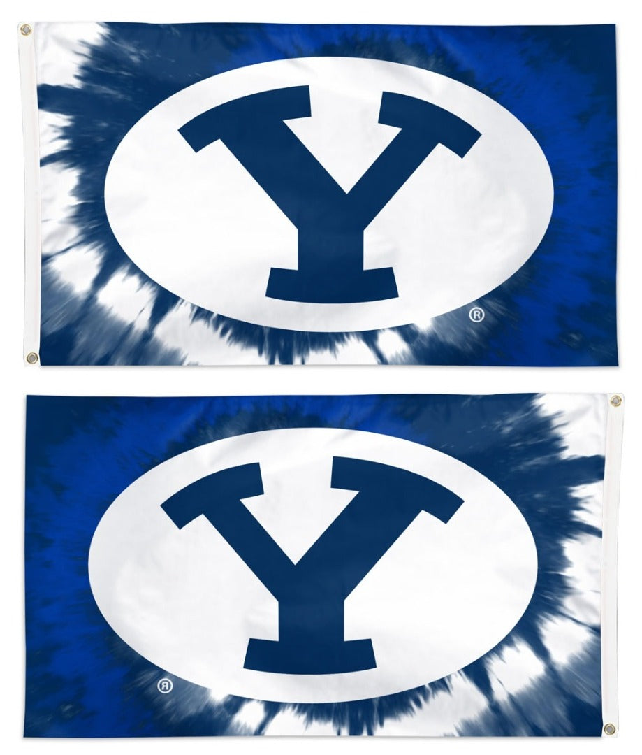 Brigham Young University Flag 3x5 Tie Dye Logo