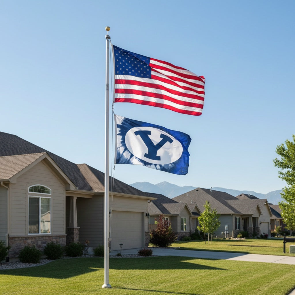 Brigham Young University Flag 3x5 Tie Dye Logo