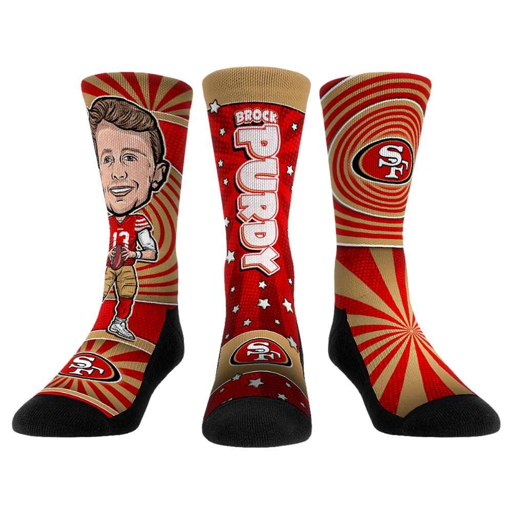 Brock Purdy - San Francisco 49ers  - Bobblehead 3-Pack | Rock 'Em Socks