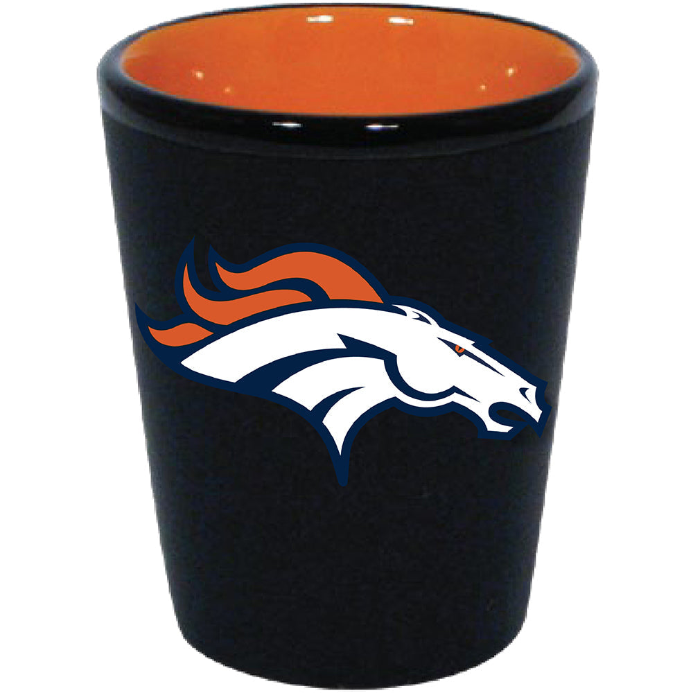 Denver Broncos Matte Black/Inner Color Shot Glass 1