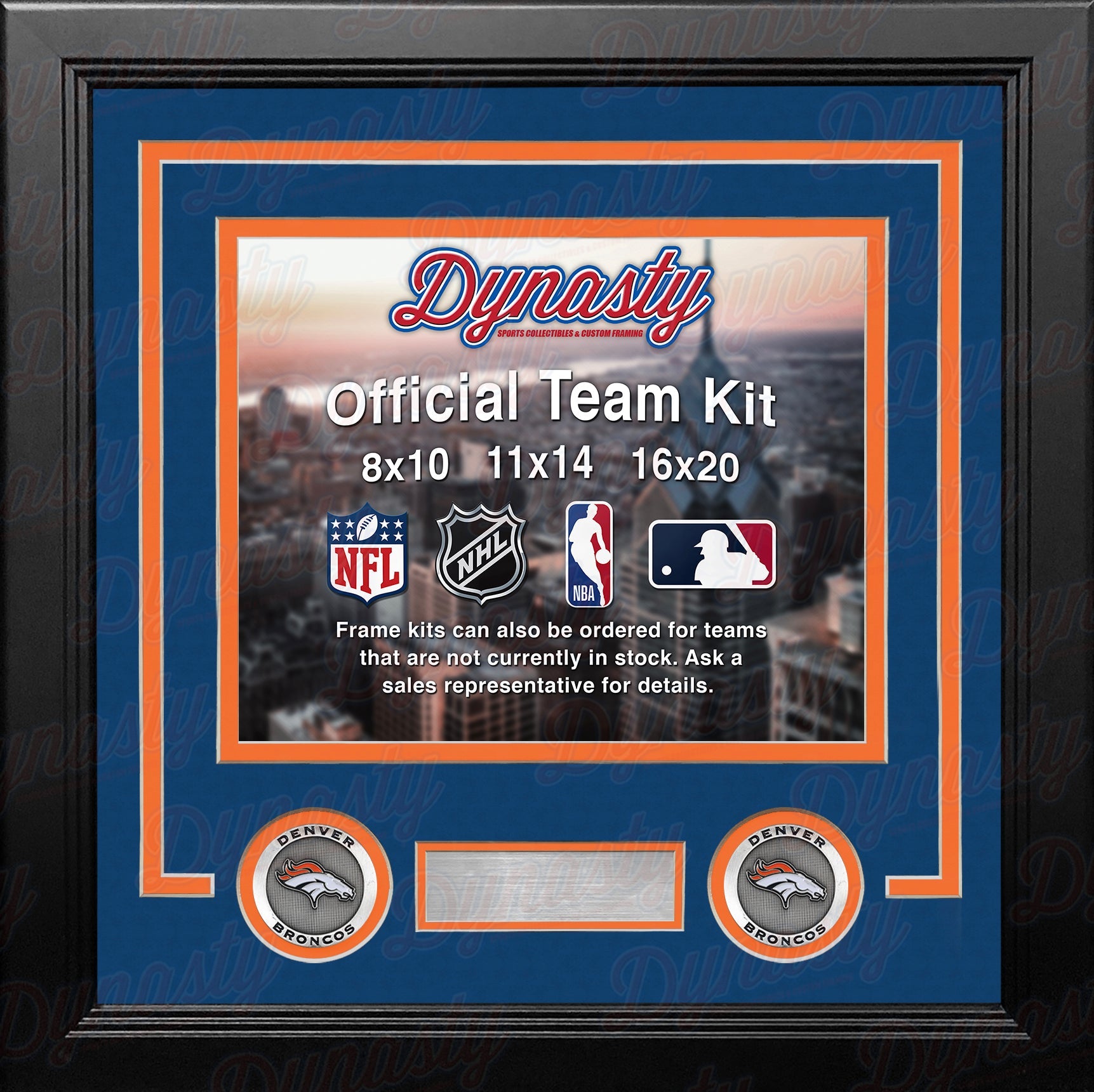 Denver Broncos Throwback Custom NFL Football 8x10 Picture Frame Kit (Multiple Colors) 1