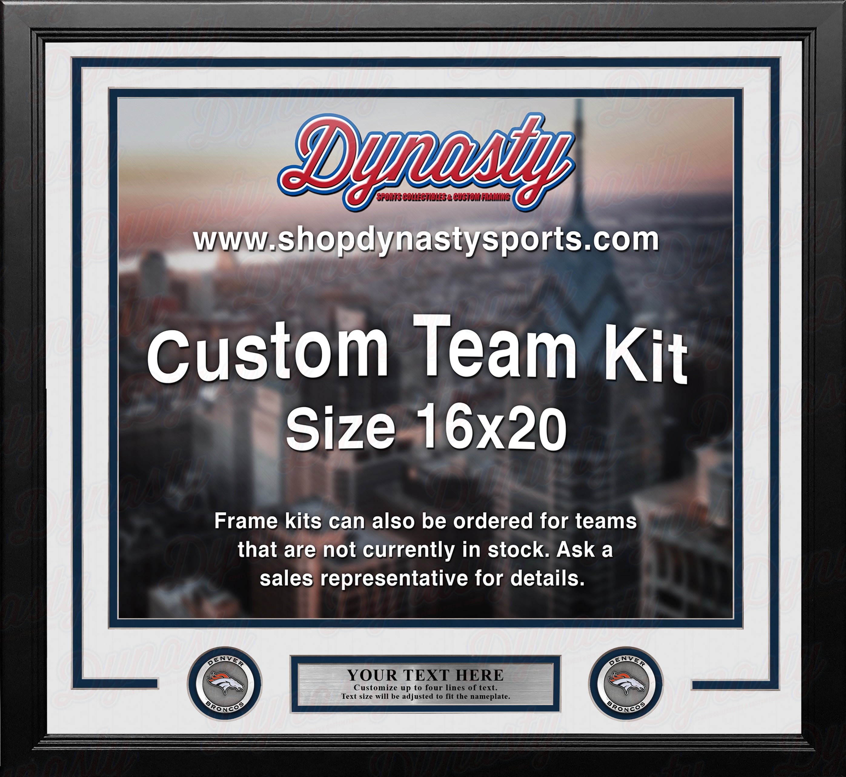 Denver Broncos Custom NFL Football 16x20 Picture Frame Kit (Multiple Colors) 3