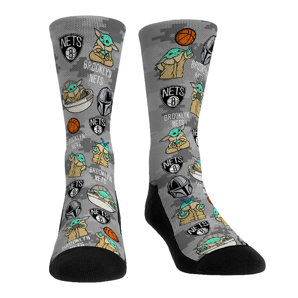 Brooklyn Nets - Star Wars  - Grogu All-Over | Rock 'Em Socks 1