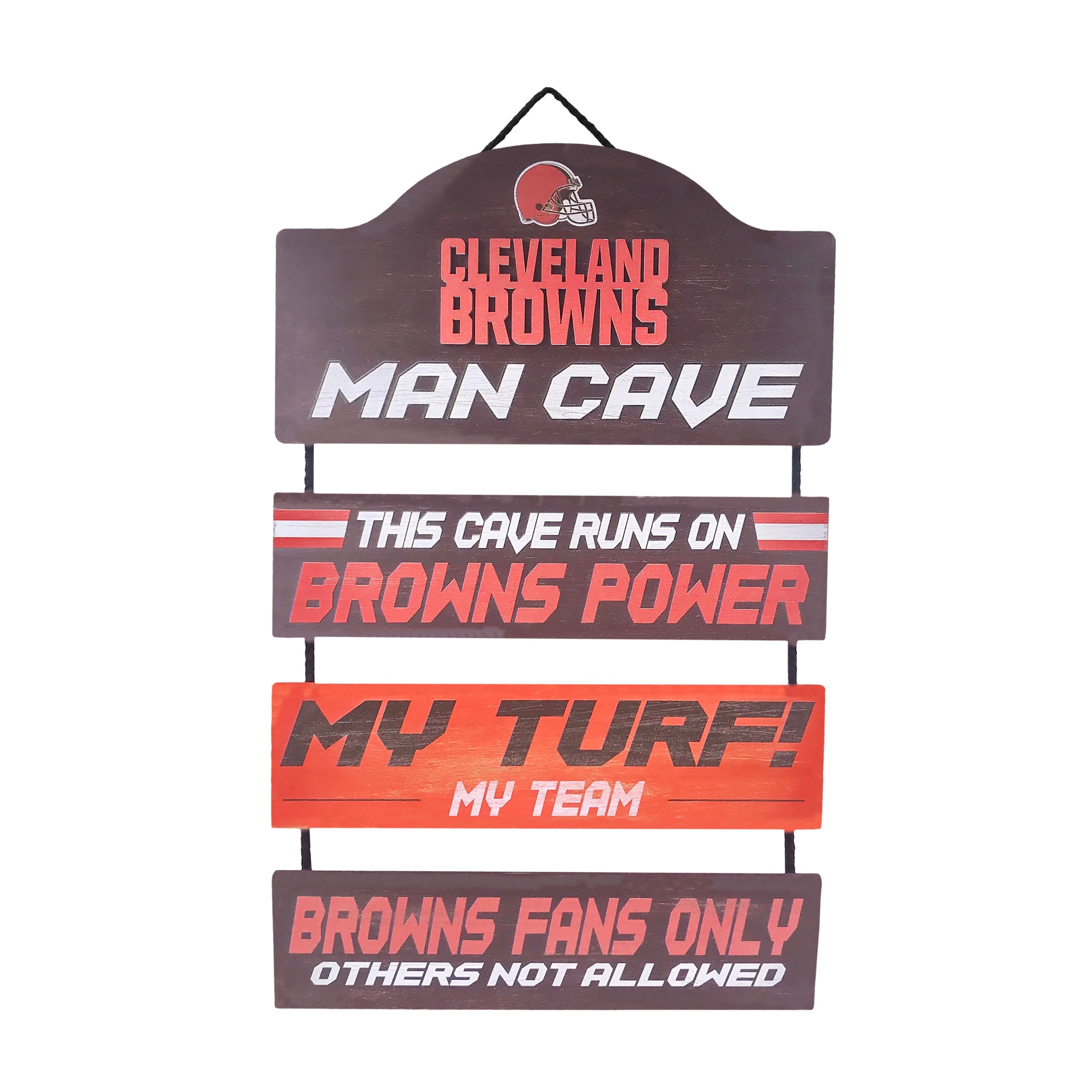 Cleveland Browns Wooden Man Cave Dangle Sign 1
