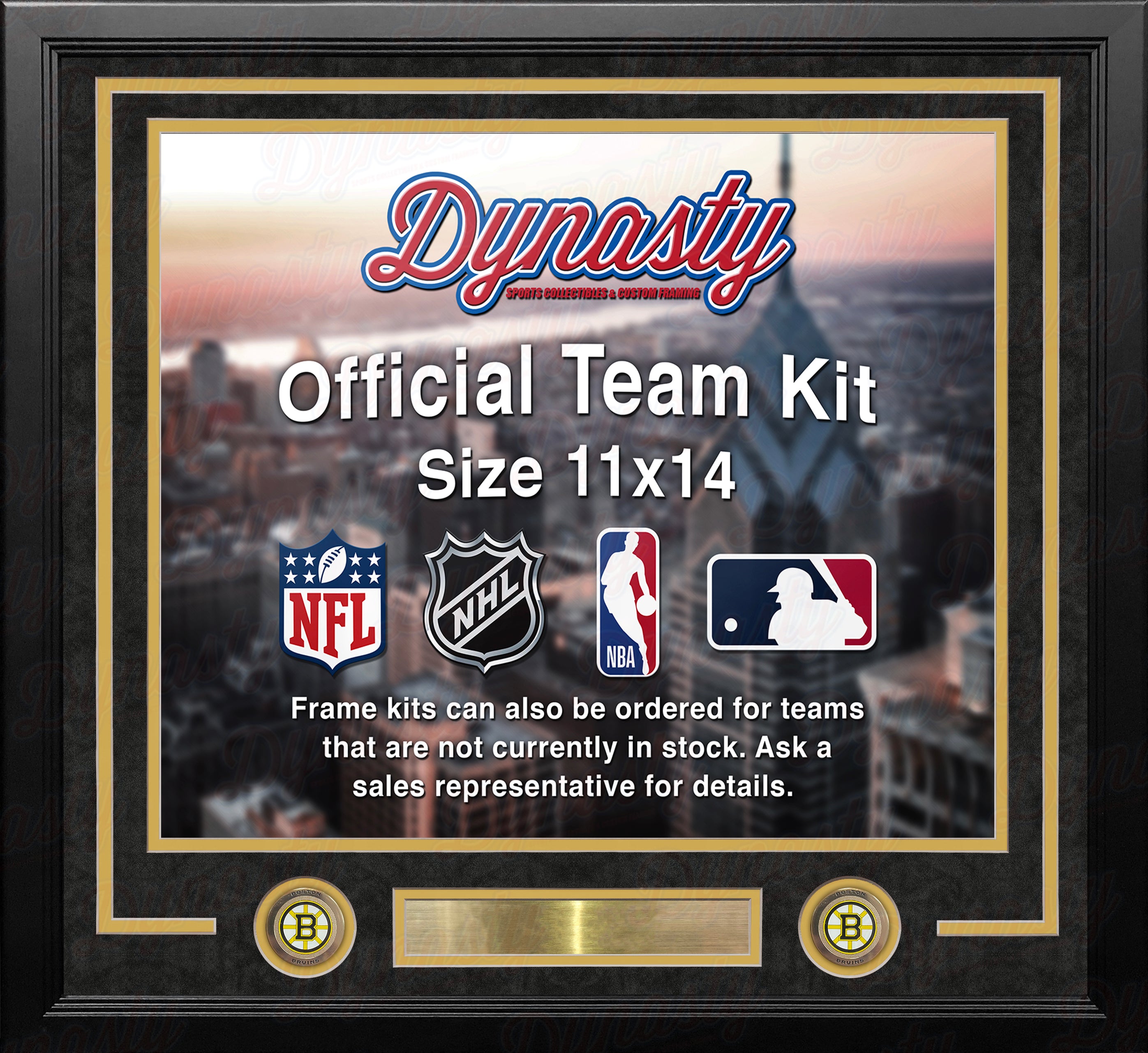 Boston Bruins Custom NHL Hockey 11x14 Picture Frame Kit (Multiple Colors)