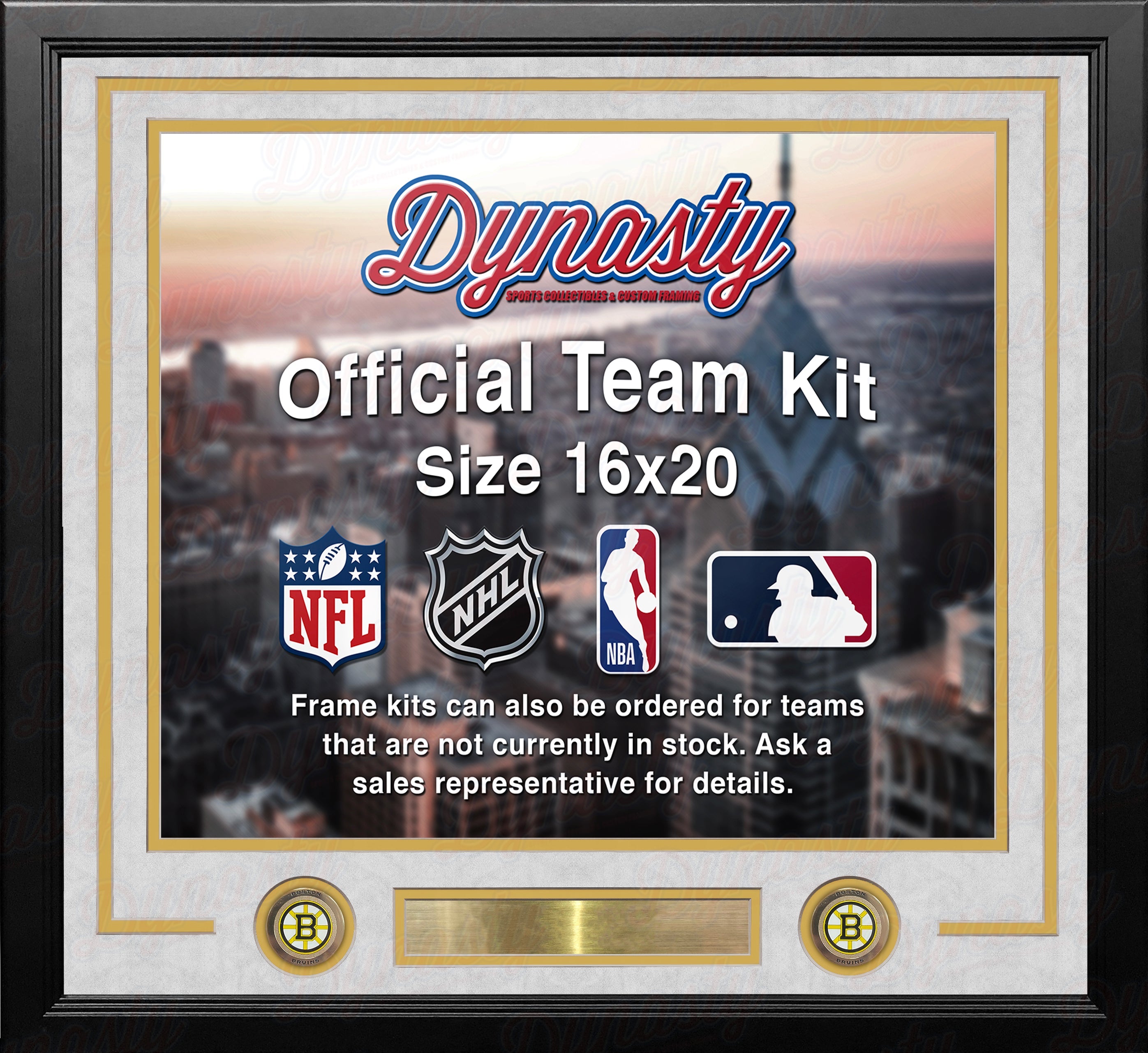 Boston Bruins Custom NHL Hockey 16x20 Picture Frame Kit (Multiple Colors) 6