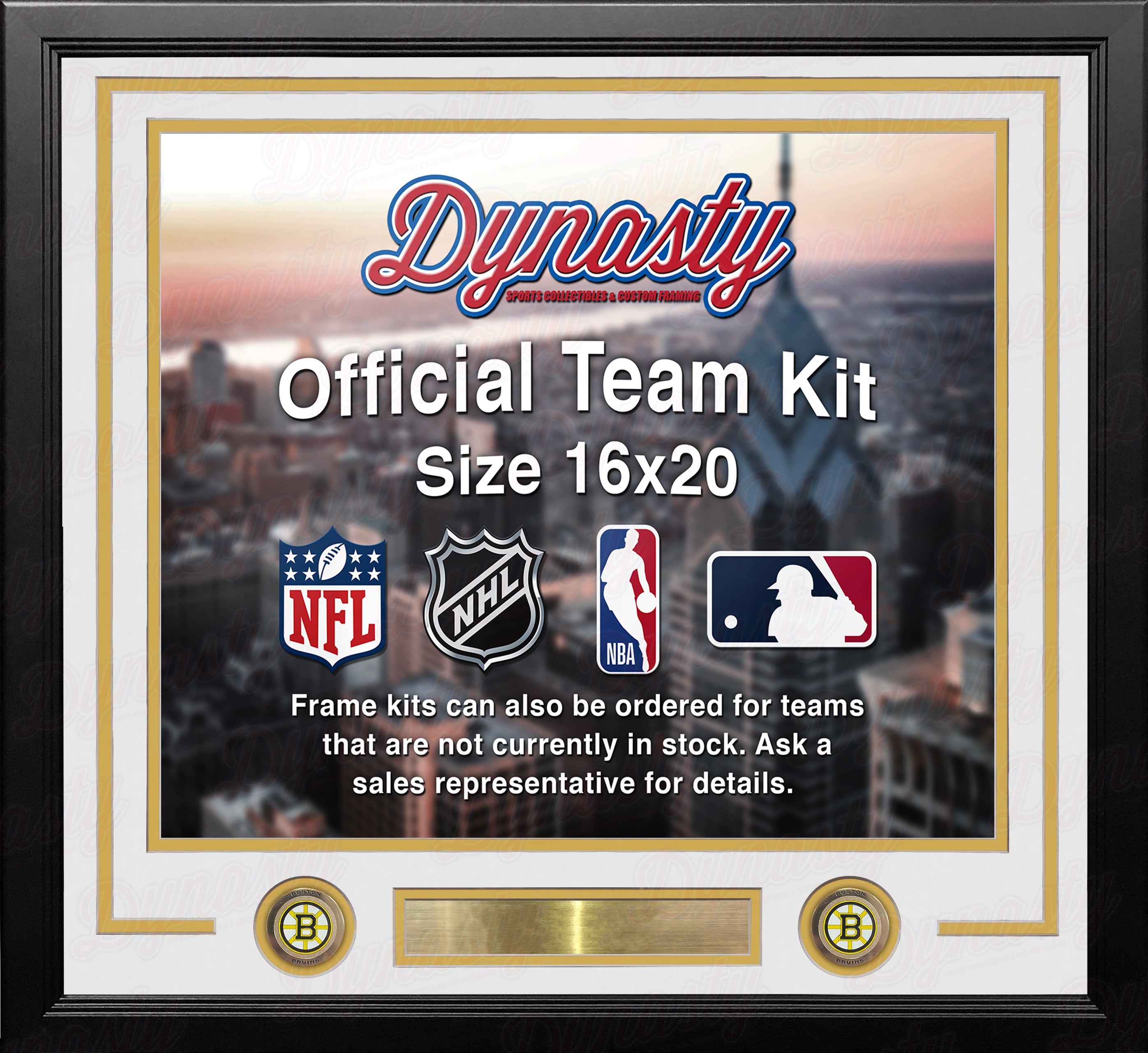 Boston Bruins Custom NHL Hockey 16x20 Picture Frame Kit (Multiple Colors) 5