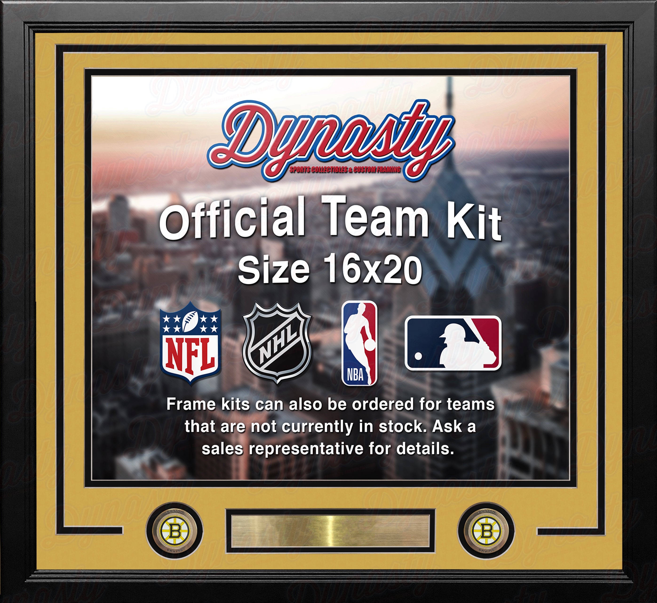 Boston Bruins Custom NHL Hockey 16x20 Picture Frame Kit (Multiple Colors) 3