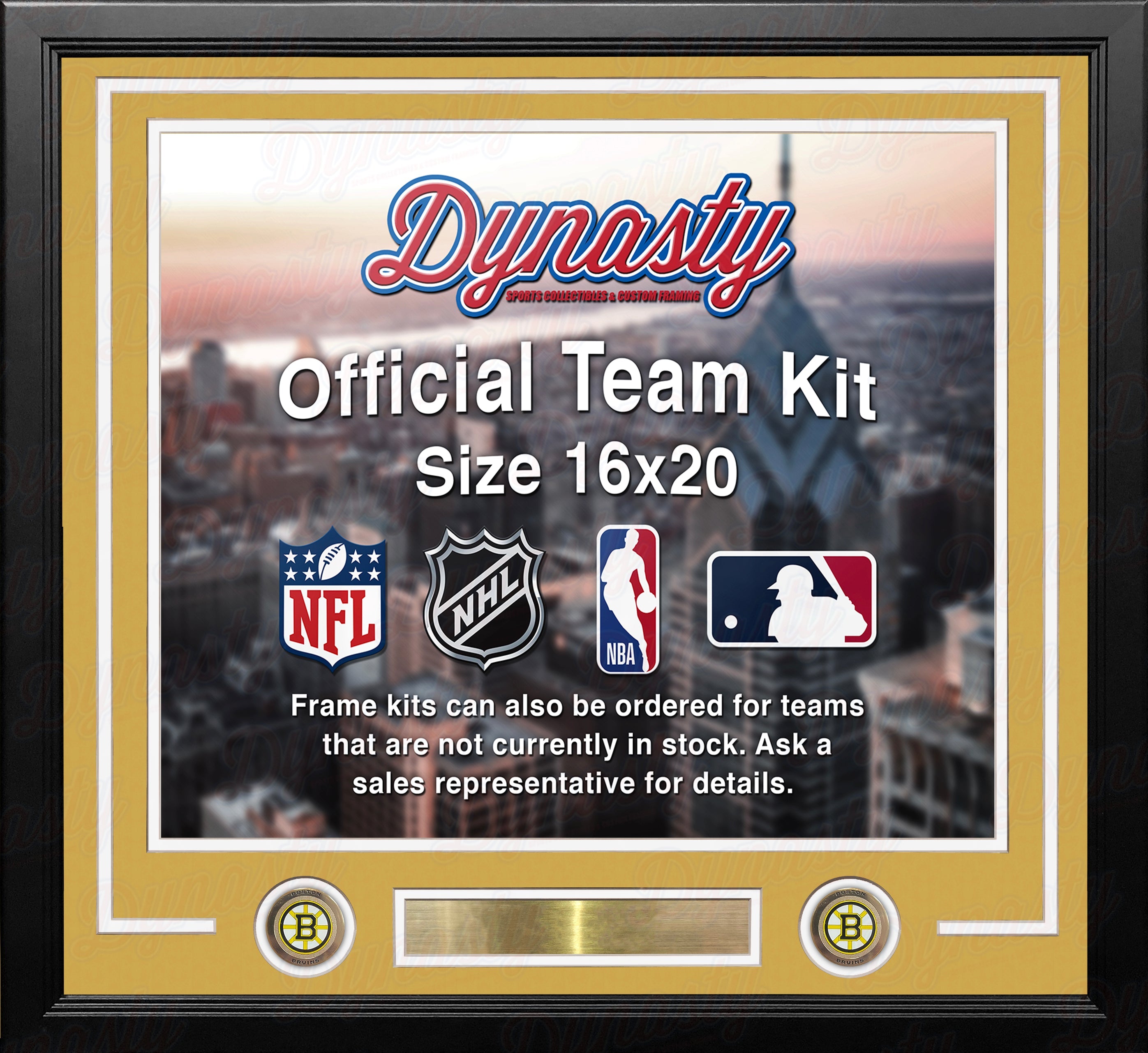 Boston Bruins Custom NHL Hockey 16x20 Picture Frame Kit (Multiple Colors) 4
