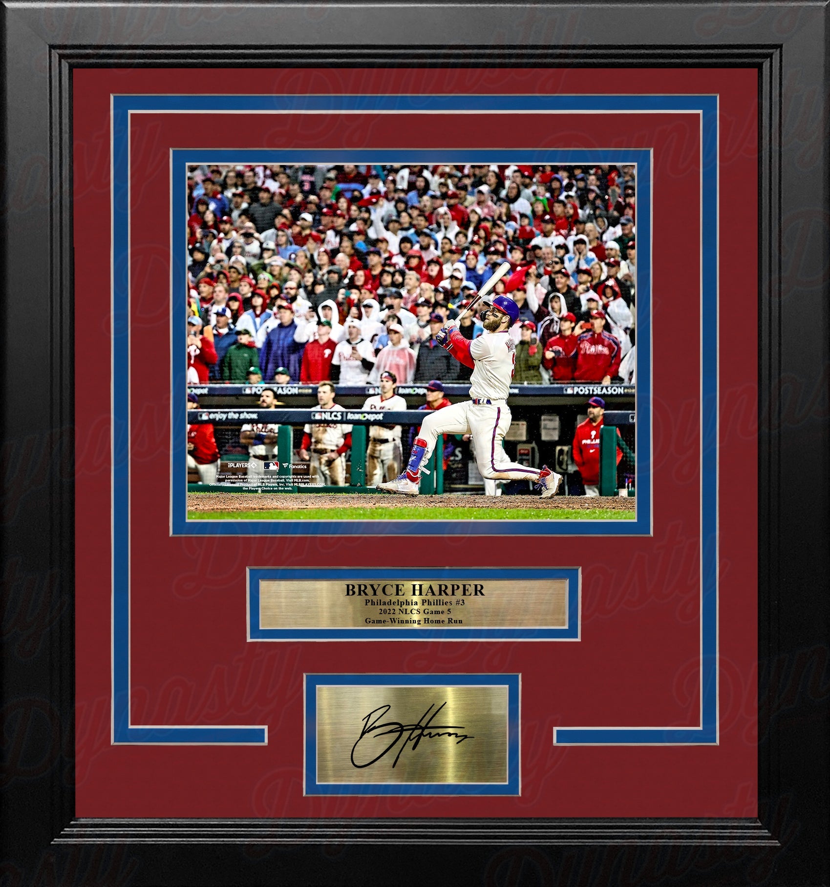 Bryce Harper NLCS Game 5 Home Run Philadelphia Phillies 8x10 Framed Photo with Engraved Autograph 1
