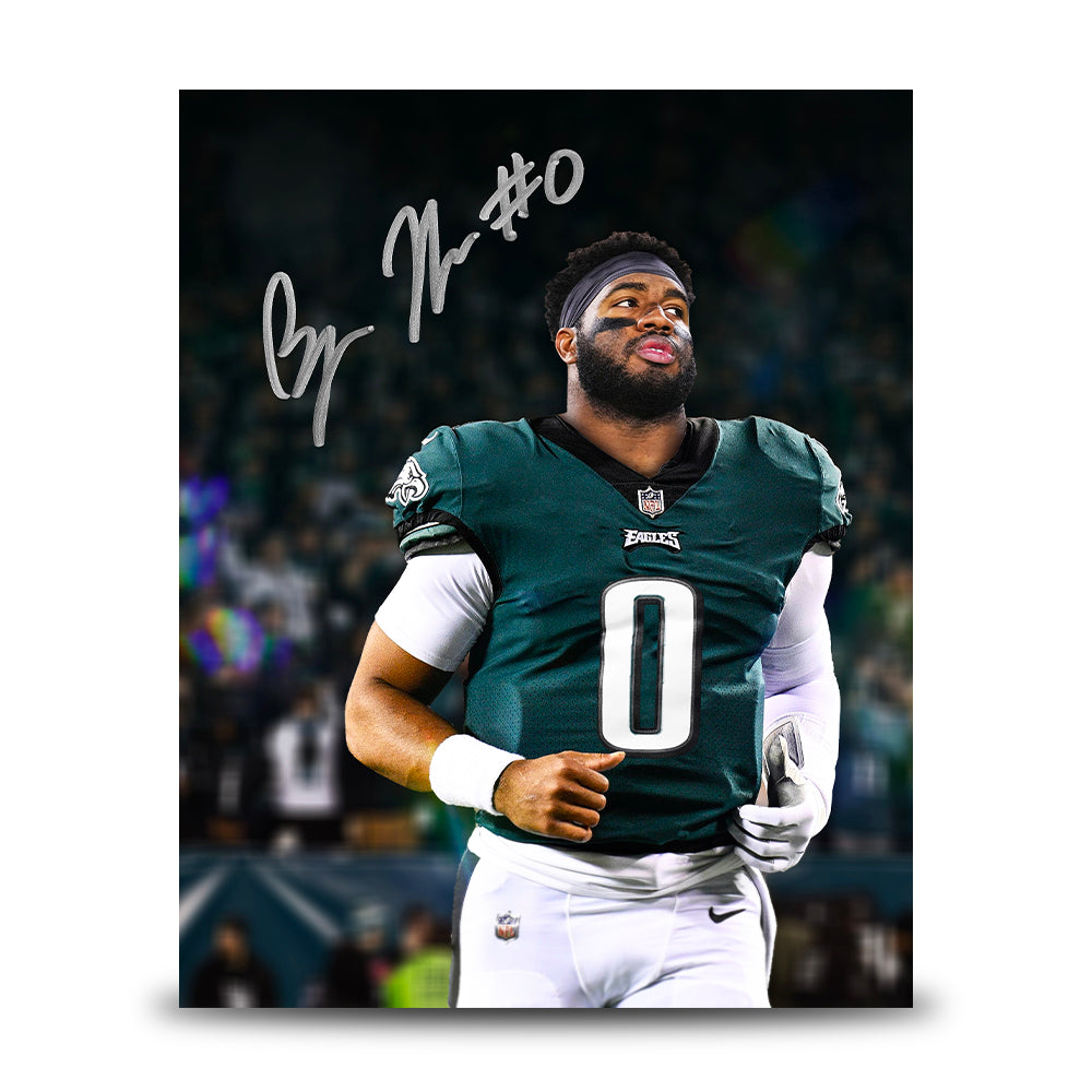 Bryce Huff Philadelphia Eagles Autographed 8" x 10" Blackout Football Photo 1