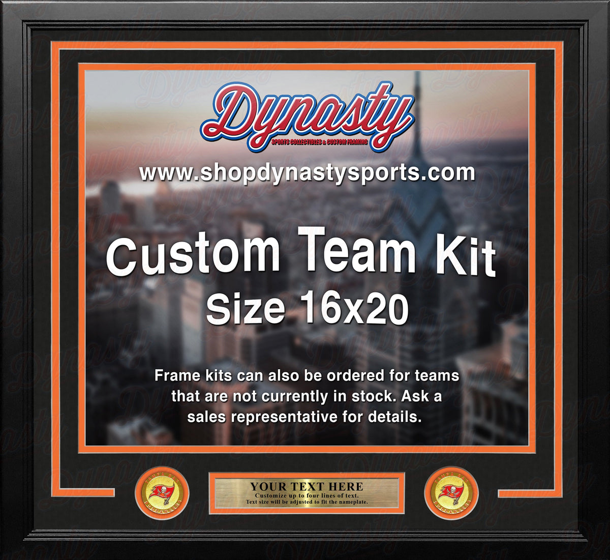 Tampa Bay Buccaneers Throwback Custom NFL Football 16x20 Picture Frame Kit (Multiple Colors) 3