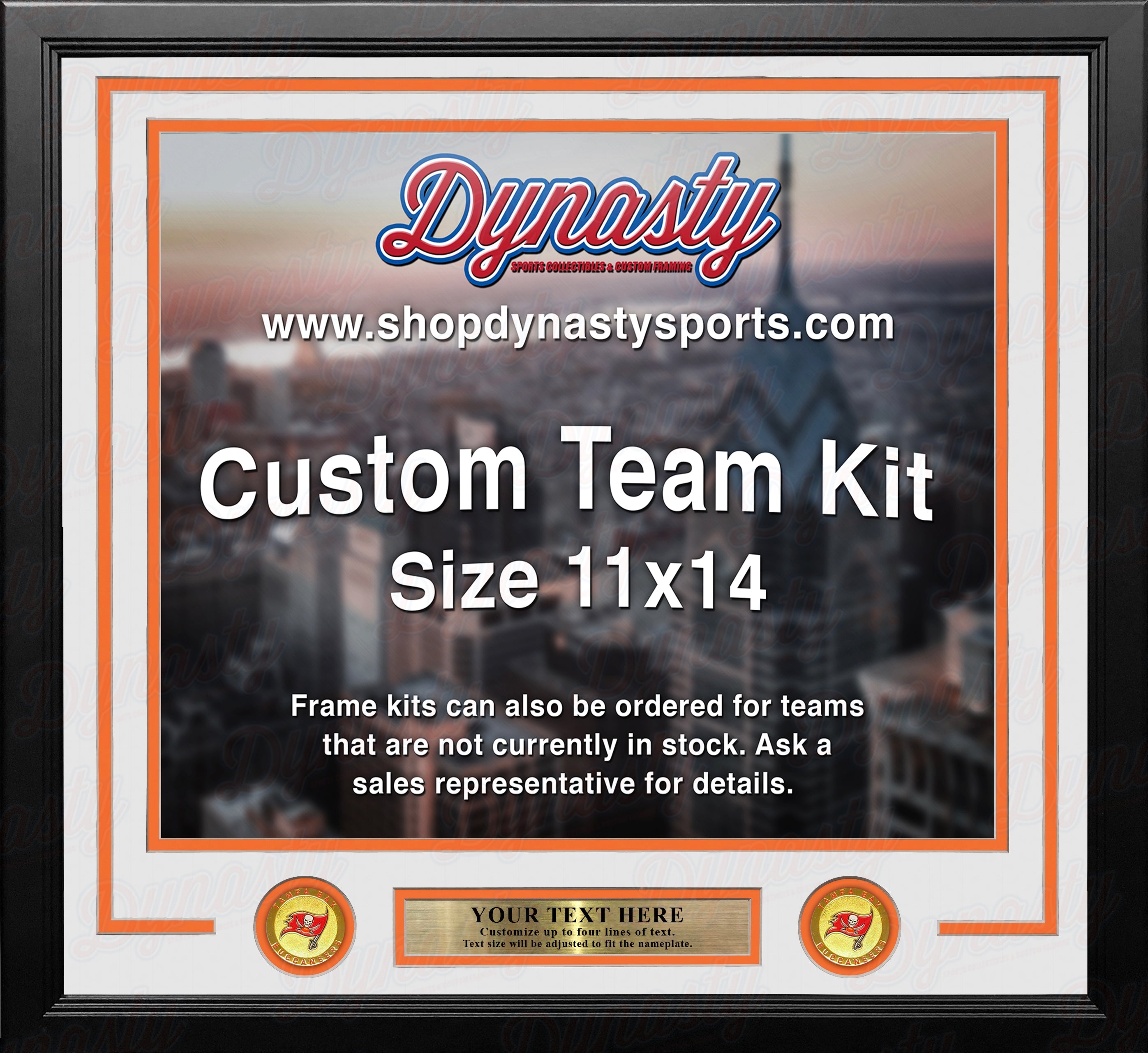 Tampa Bay Buccaneers Throwback Custom NFL Football 11x14 Picture Frame Kit (Multiple Colors) 2