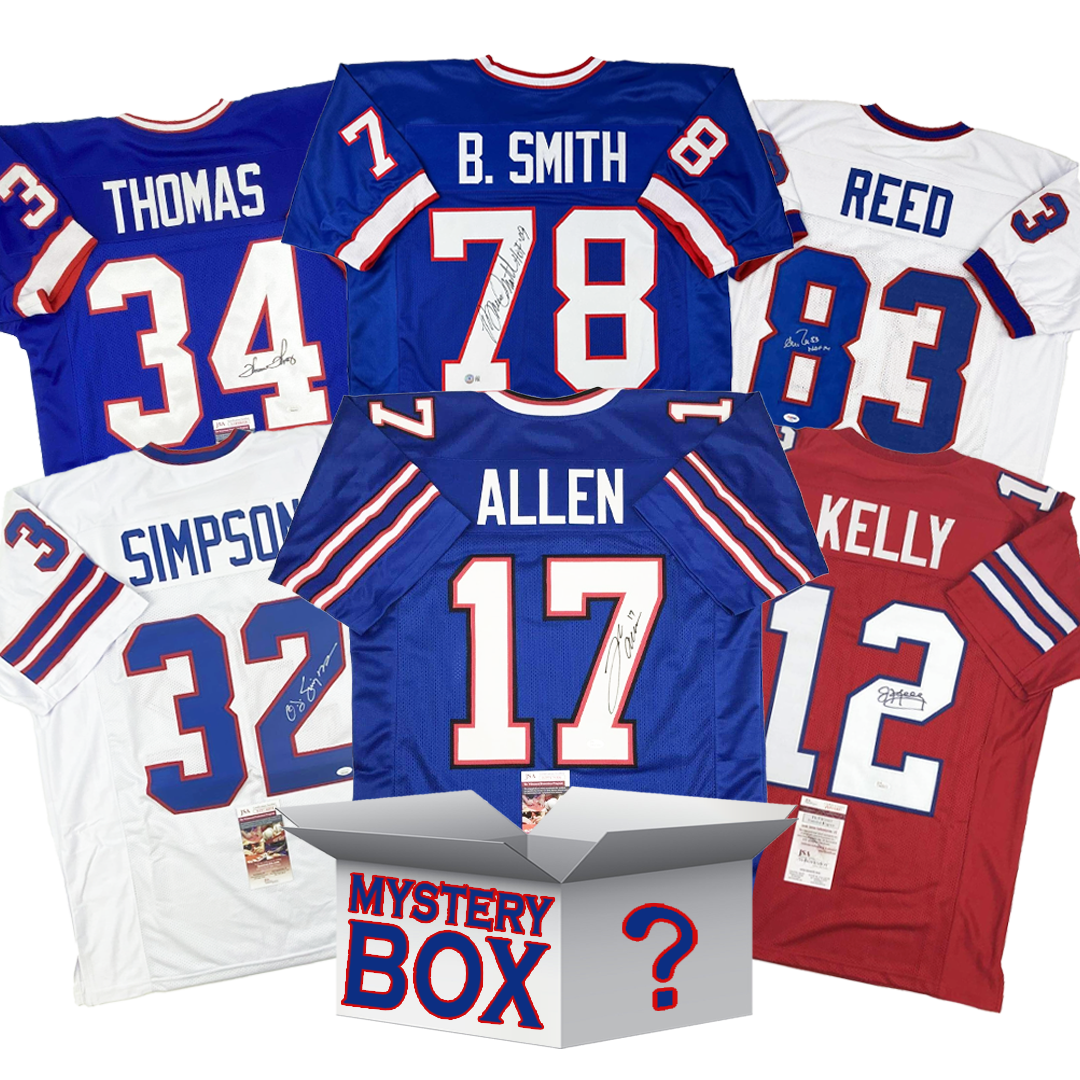 Autographed/Signed Buffalo Football Jersey Mystery Box with PSA JSA or Beckett COA 1