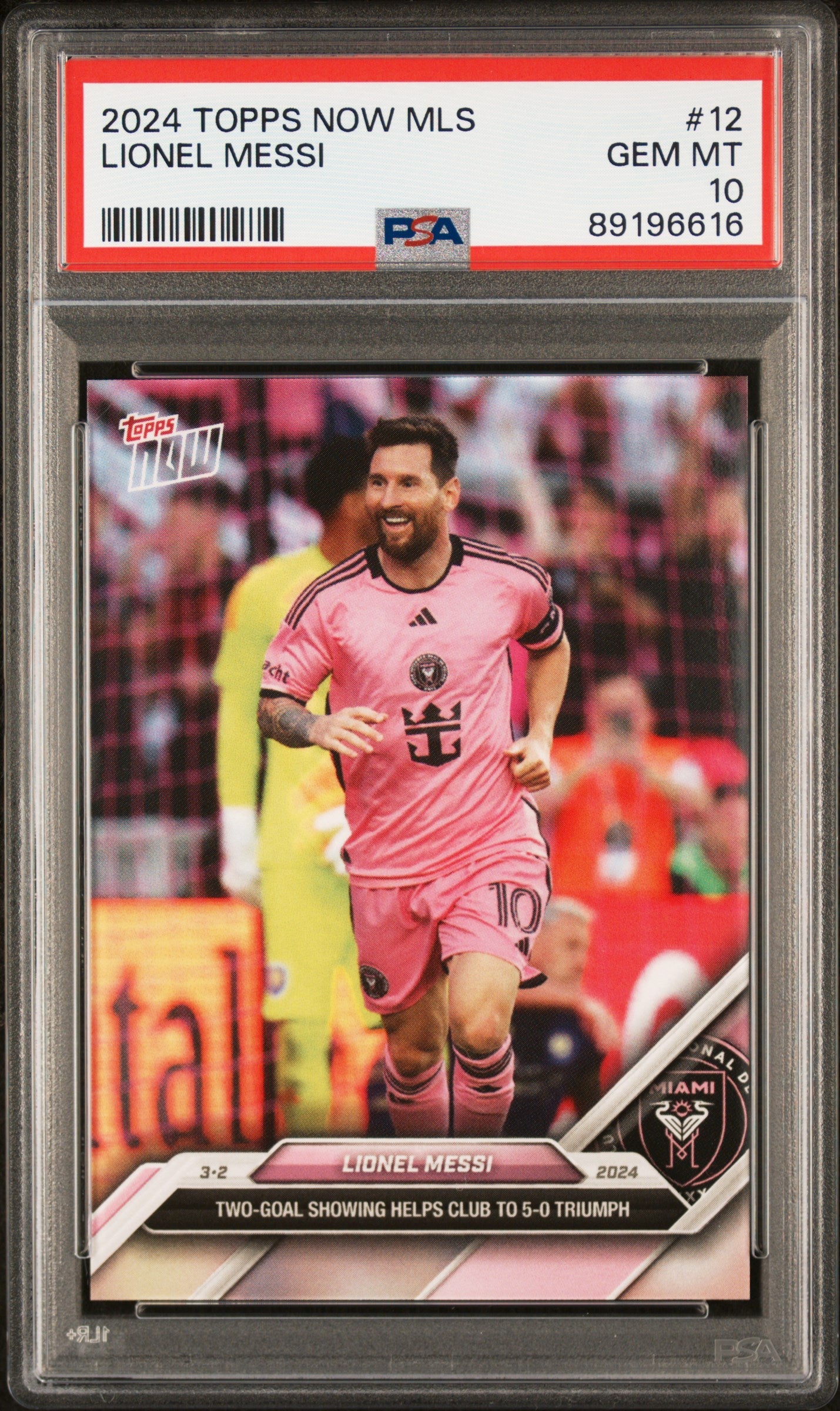 Graded 2024 Topps Now MLS Lionel Messi #12 Soccer Card PSA 10 Gem Mint 1