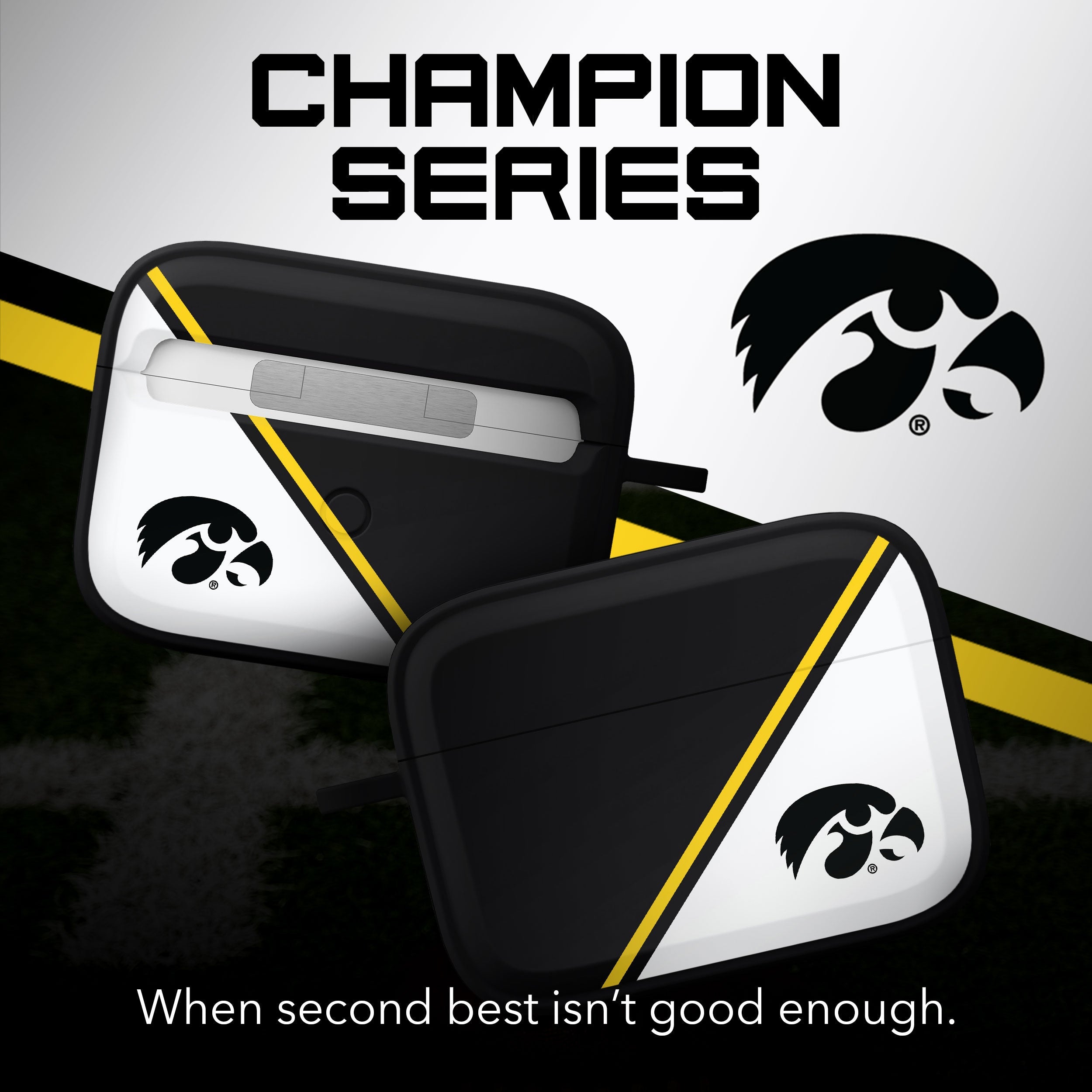 Iowa Hawkeyes HDX Champion Series Apple AirPods Pro 1 & 2 Case Cover | Affinity Bands 2
