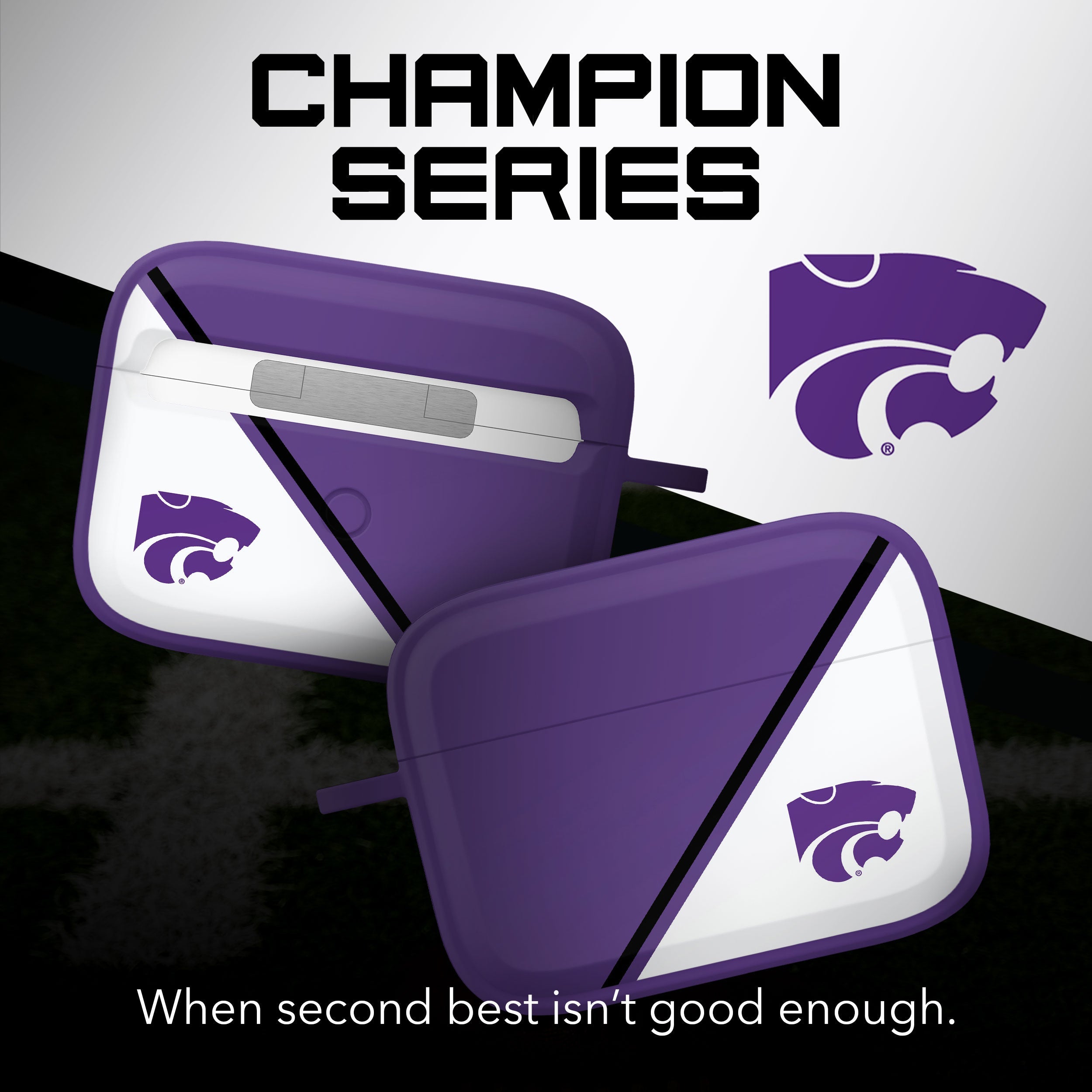 Kansas State Wildcats HDX Champion Series Apple AirPods Pro 1 & 2 Case Cover 2