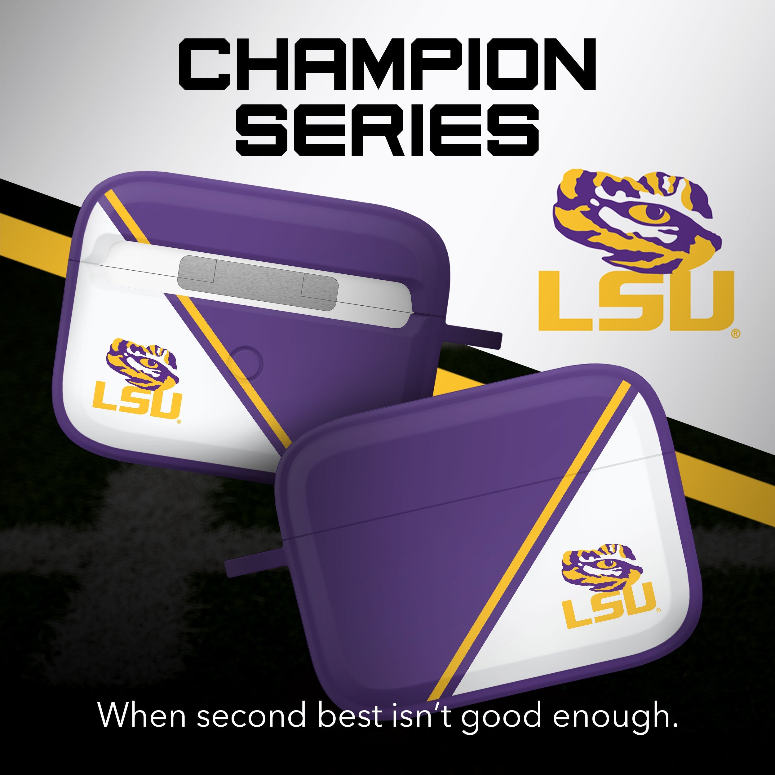 LSU Tigers HDX Champion Series Apple AirPods Pro 1 & 2 Case Cover 2