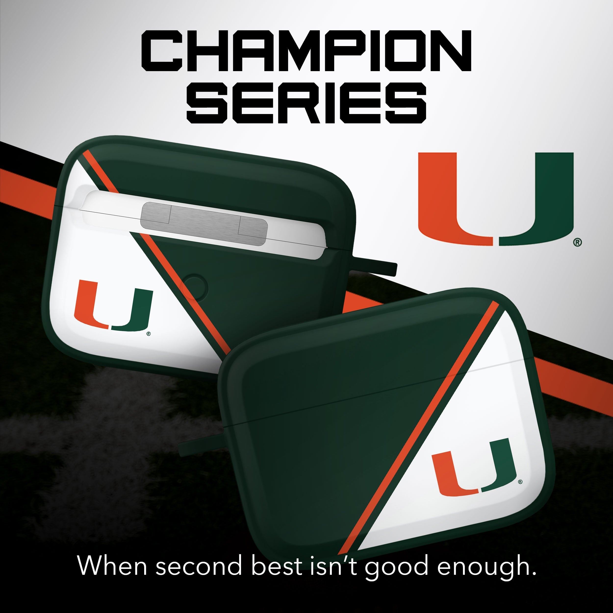 Miami Hurricanes HDX Champion Series Apple AirPods Pro 1 & 2 Case Cover 2