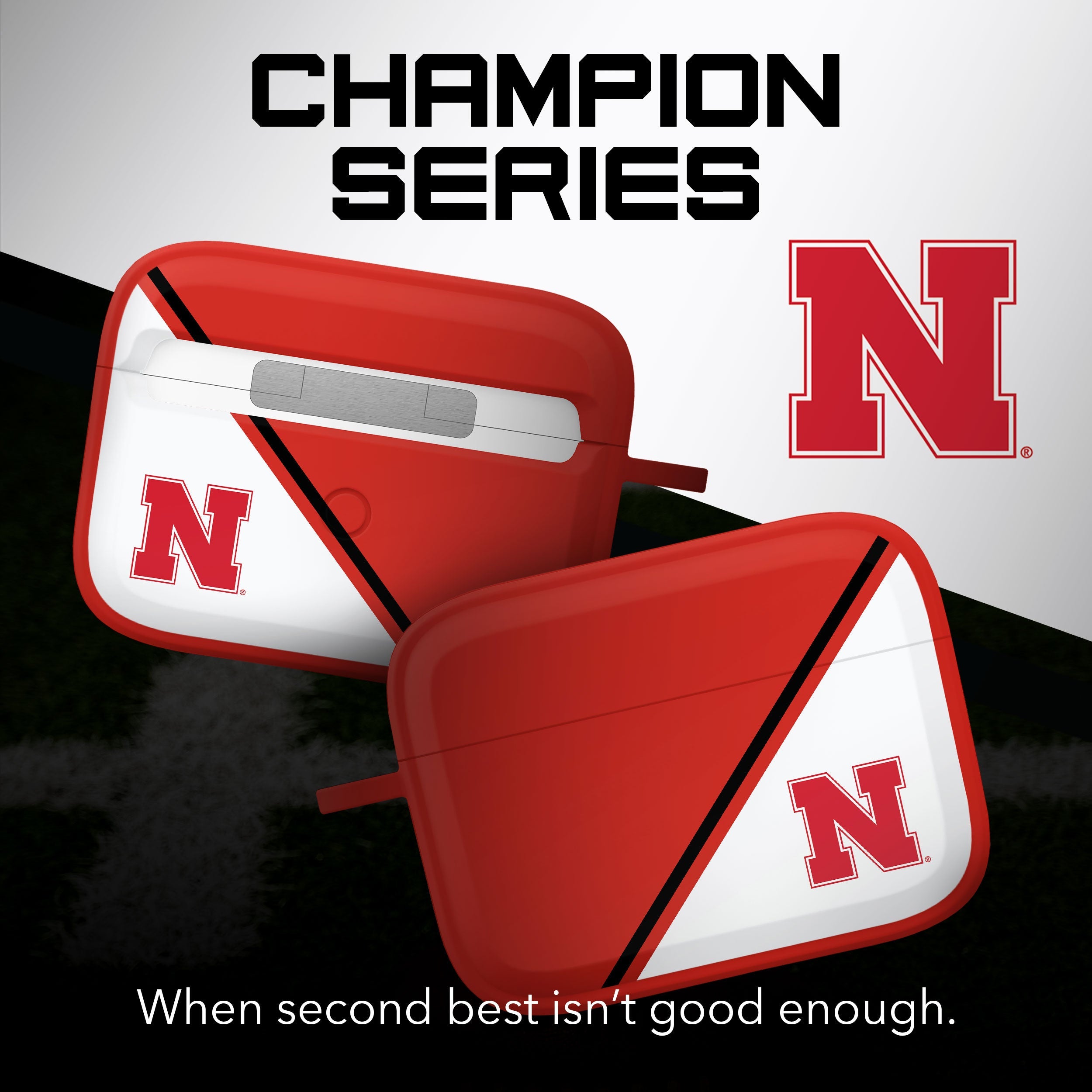 Nebraska Huskers HDX Champion Series Apple AirPods Pro 1 & 2 Case Cover | Affinity Bands 2