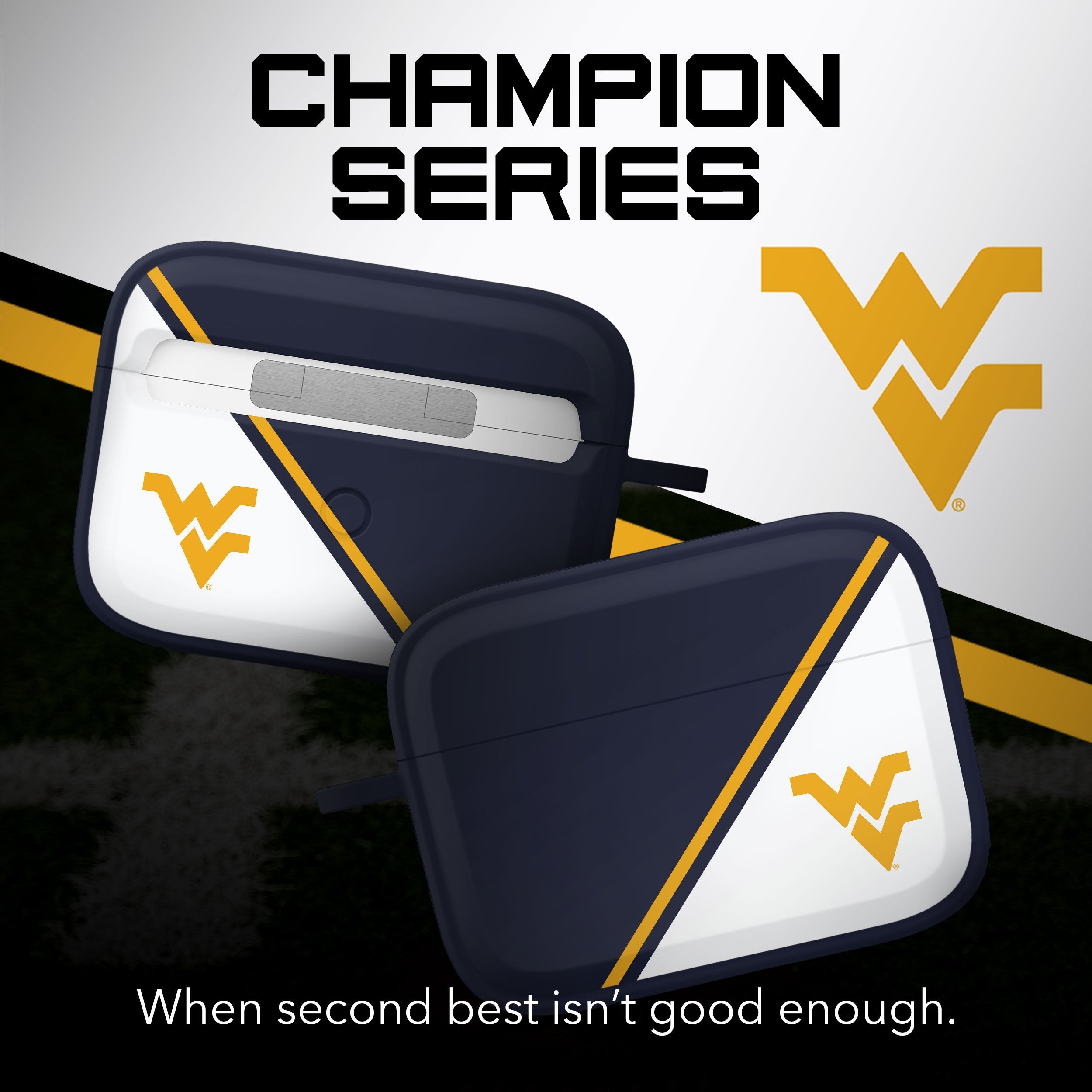West Virginia Mountaineers HDX Champion Series Apple AirPods Pro 1 & 2 Case Cover 2