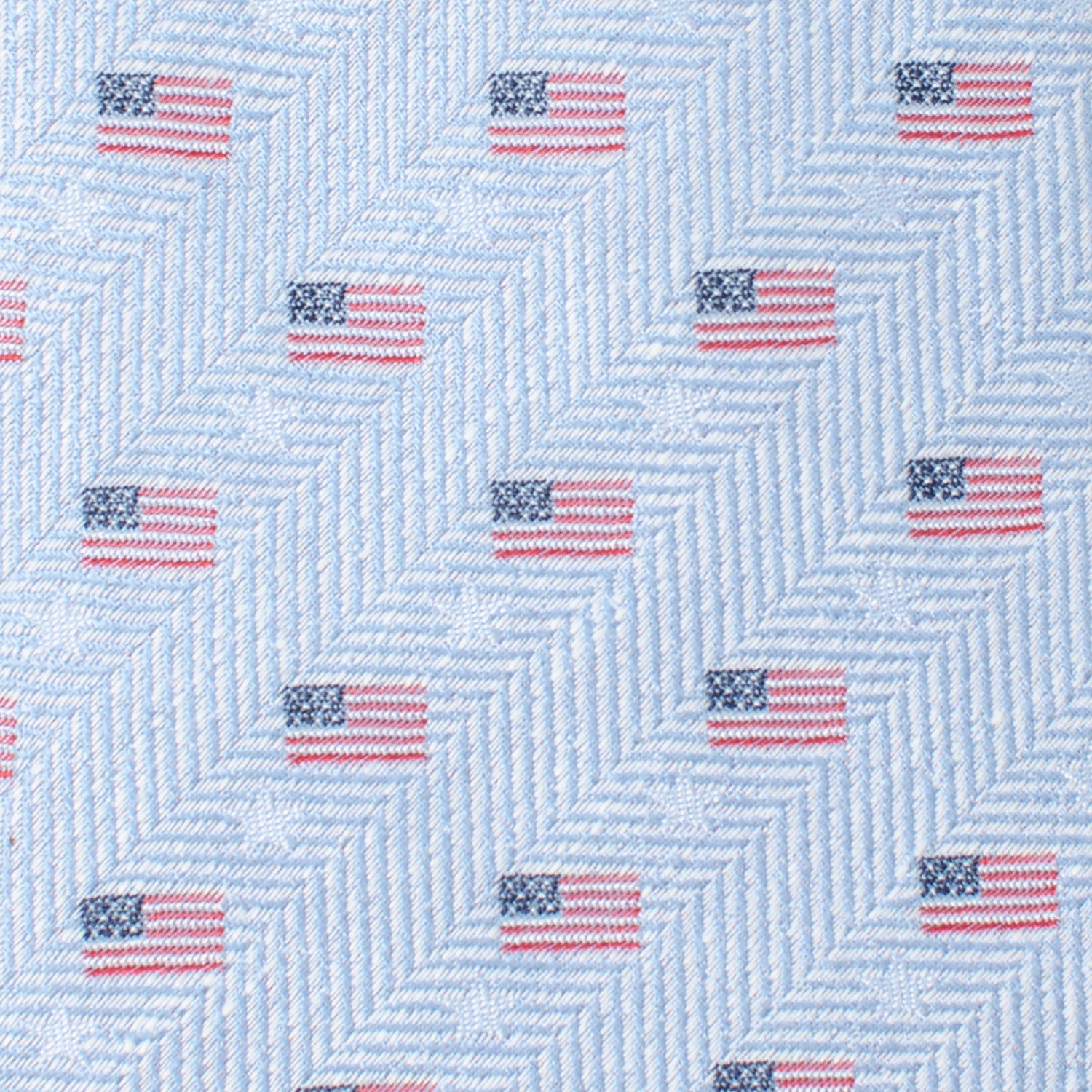 Light Blue American Flag Men's Tie 4