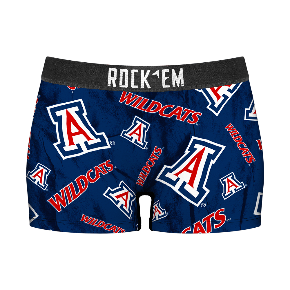 Women's Boy Shorts - Arizona Wildcats - Logo All-Over | Rock 'Em Socks