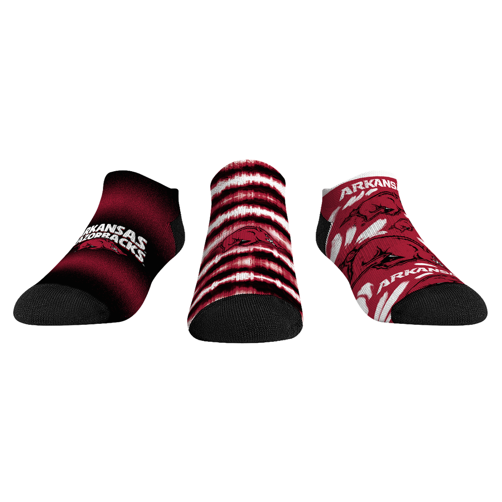 Arkansas Razorbacks - Low Cut  - Make Some Noise (3-Pack) | Rock 'Em Socks