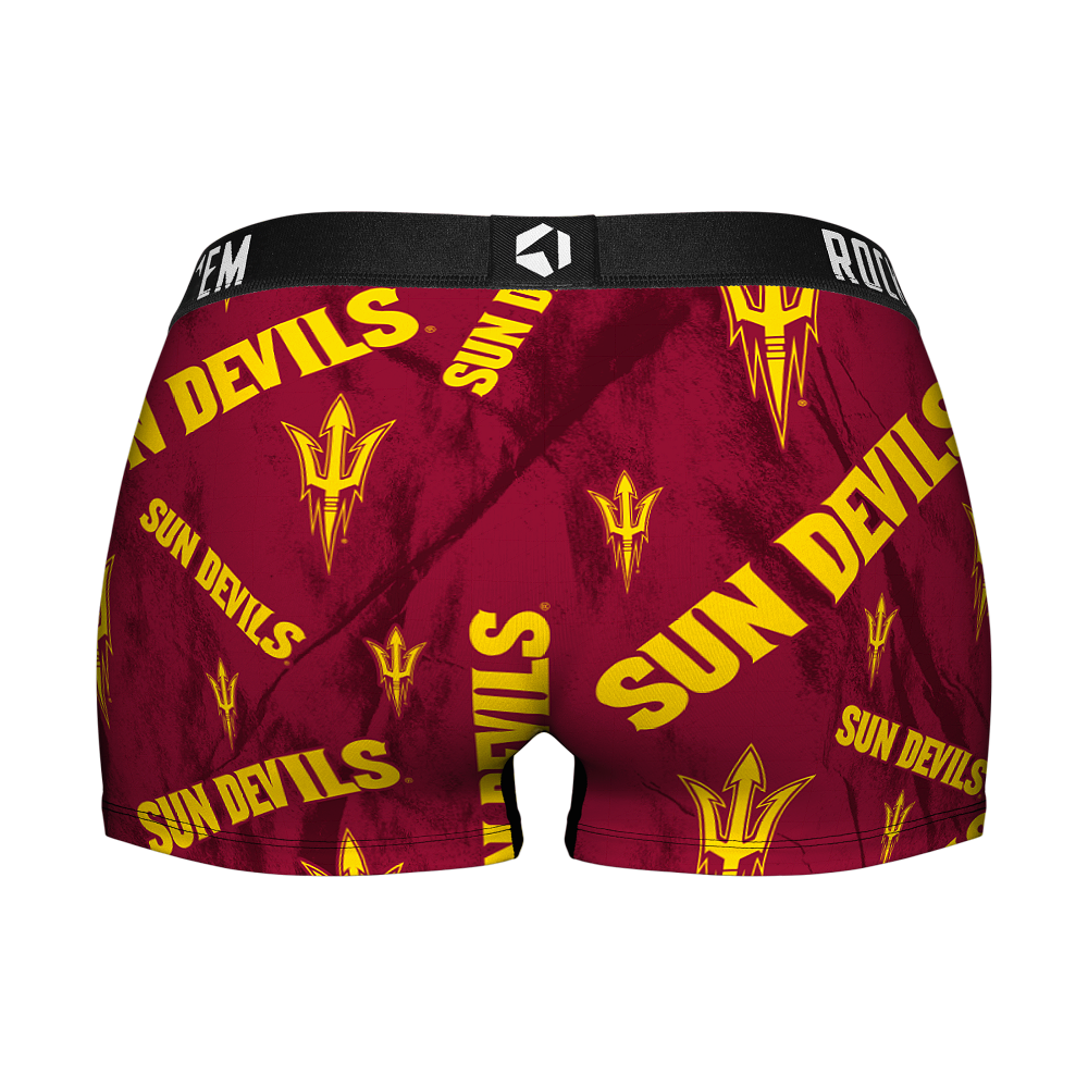 Women's Boy Shorts - Arizona State Sun Devils - Logo All-Over | Rock 'Em Socks