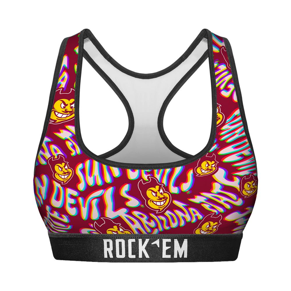Women's Sports Bra - Arizona State Sun Devils - Twisted Wordmark | Rock 'Em Socks