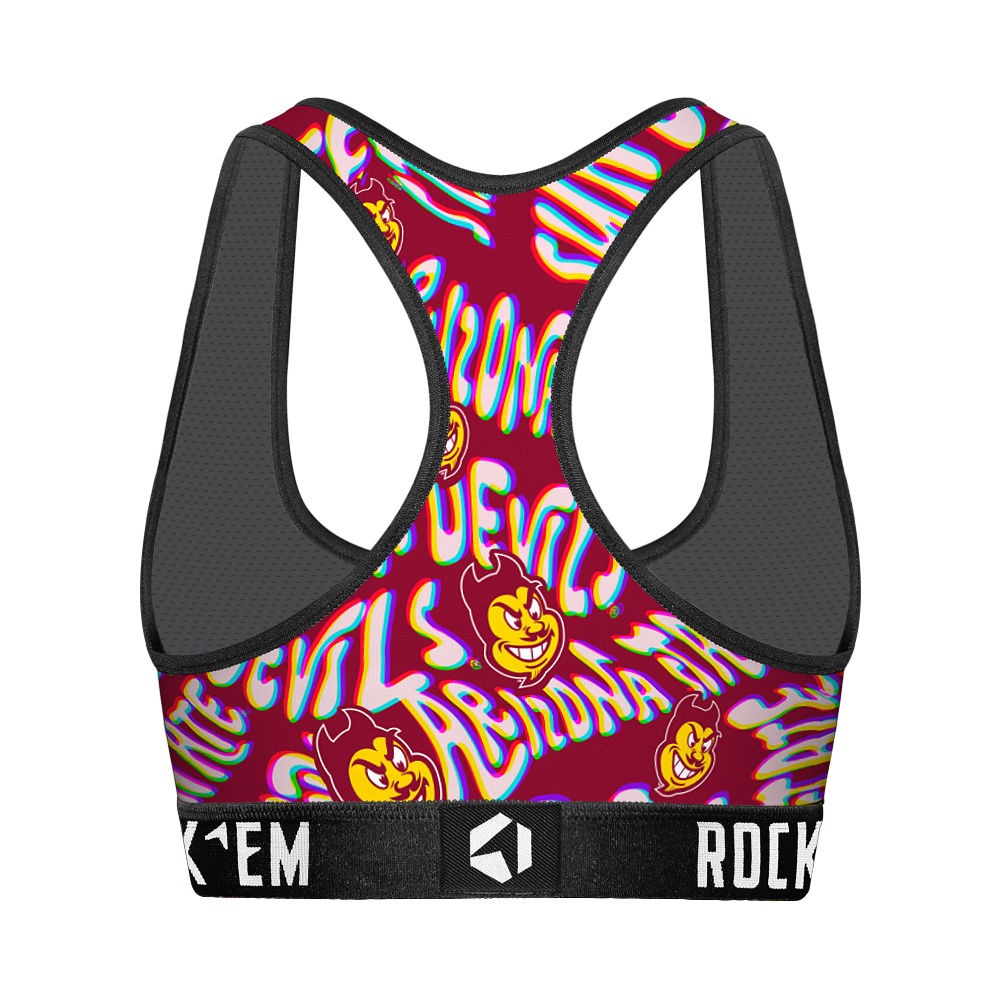 Women's Sports Bra - Arizona State Sun Devils - Twisted Wordmark | Rock 'Em Socks