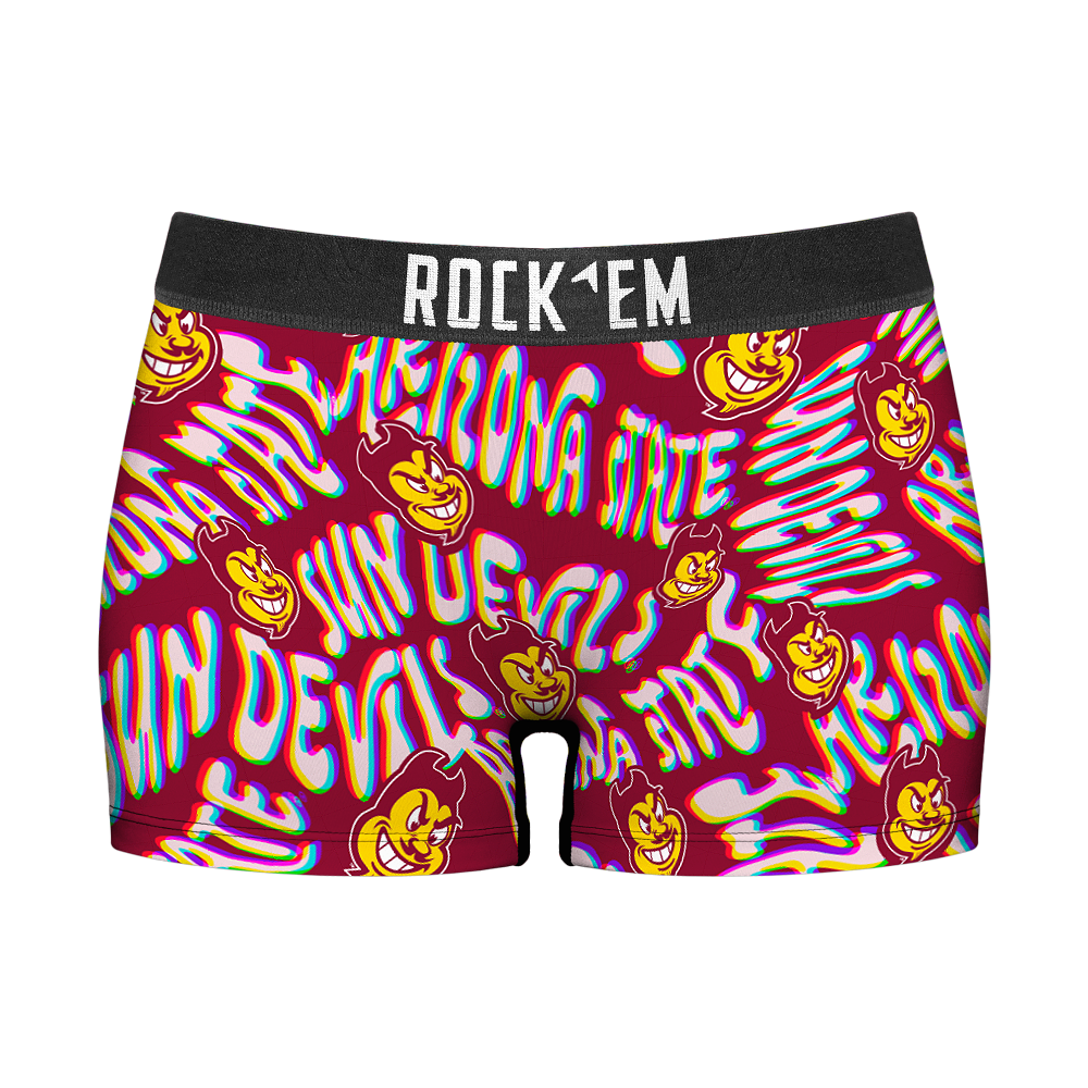 Women's Boy Shorts - Arizona State Sun Devils - Twisted Wordmark | Rock 'Em Socks