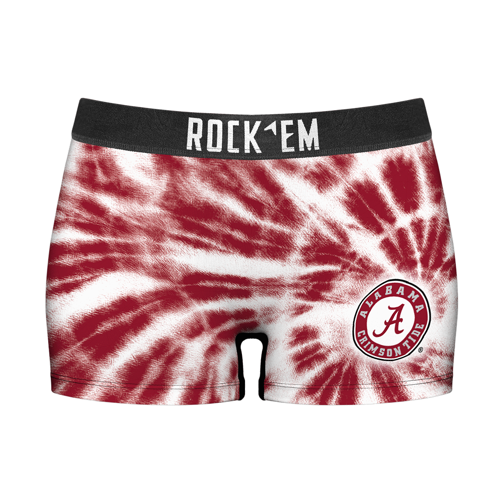 Women's Boy Shorts - Alabama Crimson Tide - Team Tie Dye | Rock 'Em Socks 1