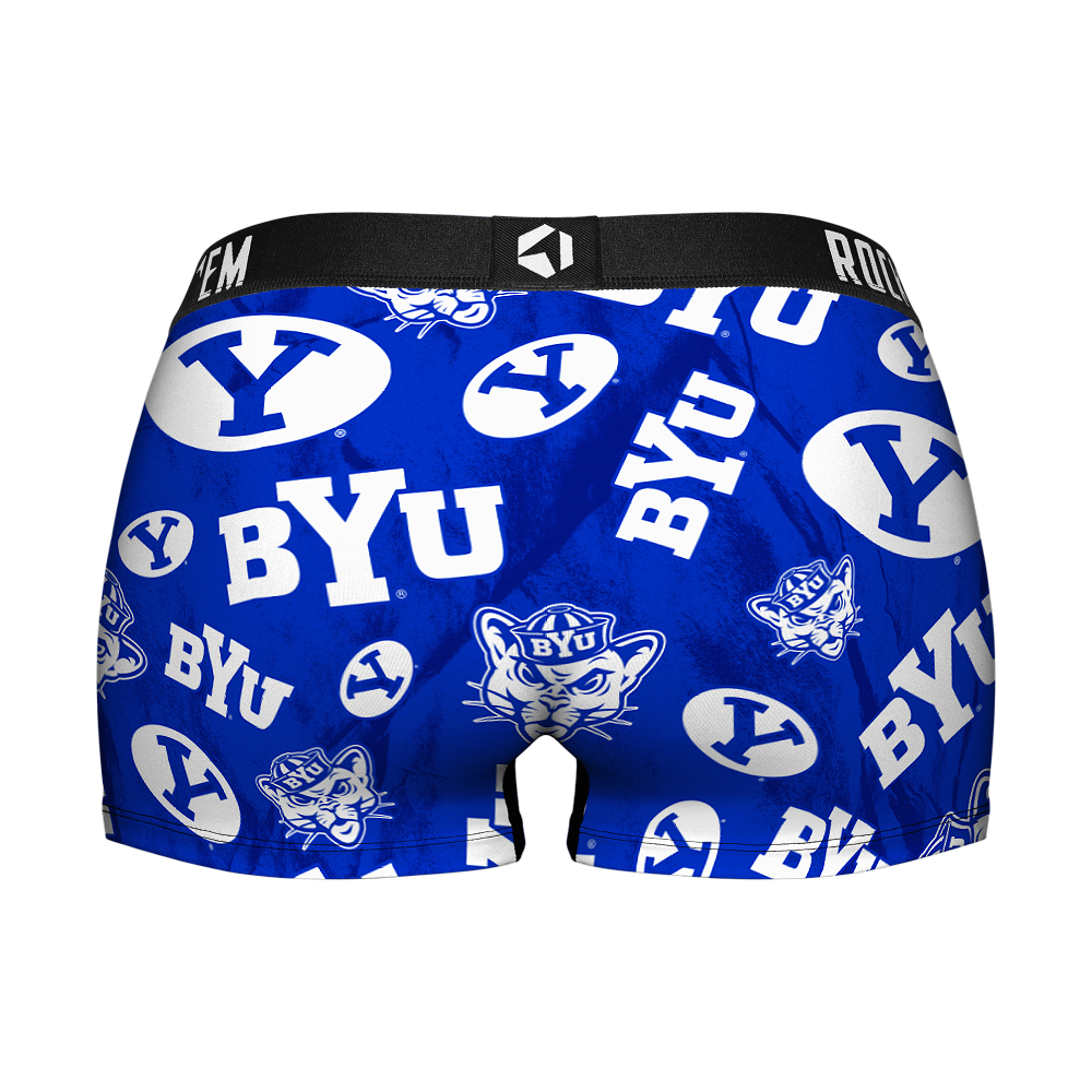 Women's Boy Shorts - BYU Cougars - Logo All-Over | Rock 'Em Socks