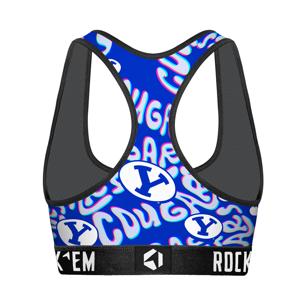 Women's Sports Bra - BYU Cougars - Twisted Wordmark | Rock 'Em Socks