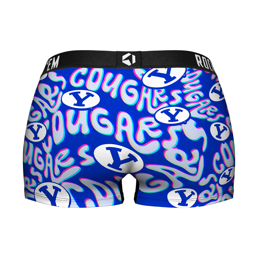 Women's Boy Shorts - BYU Cougars - Twisted Wordmark | Rock 'Em Socks