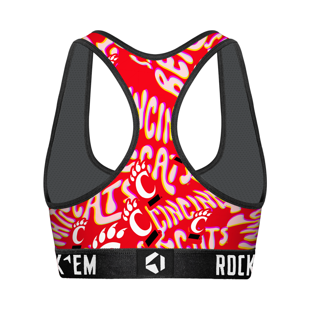 Women's Sports Bra - Cincinnati Bearcats - Twisted Wordmark | Rock 'Em Socks 2