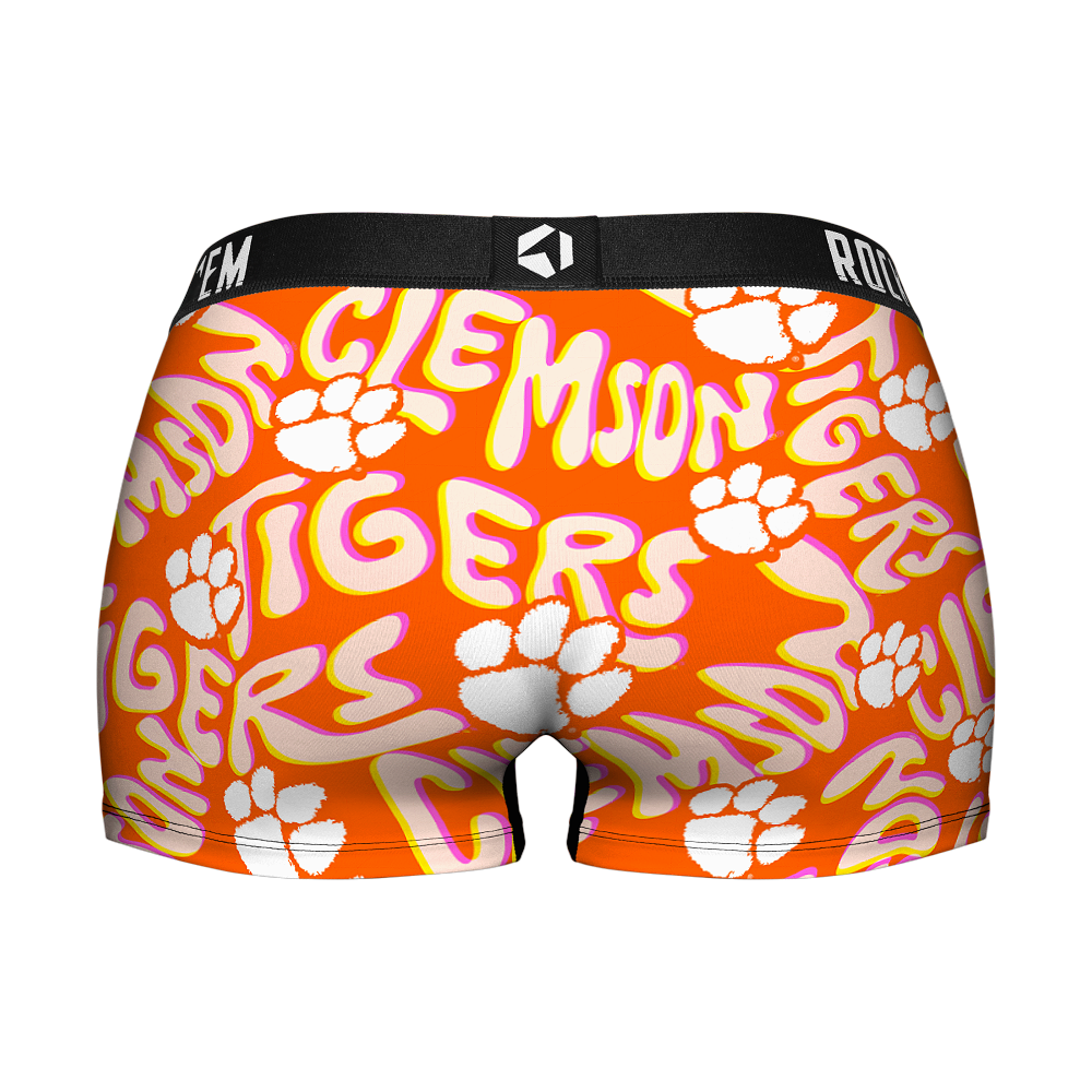 Women's Boy Shorts - Clemson Tigers - Twisted Wordmark | Rock 'Em Socks 2