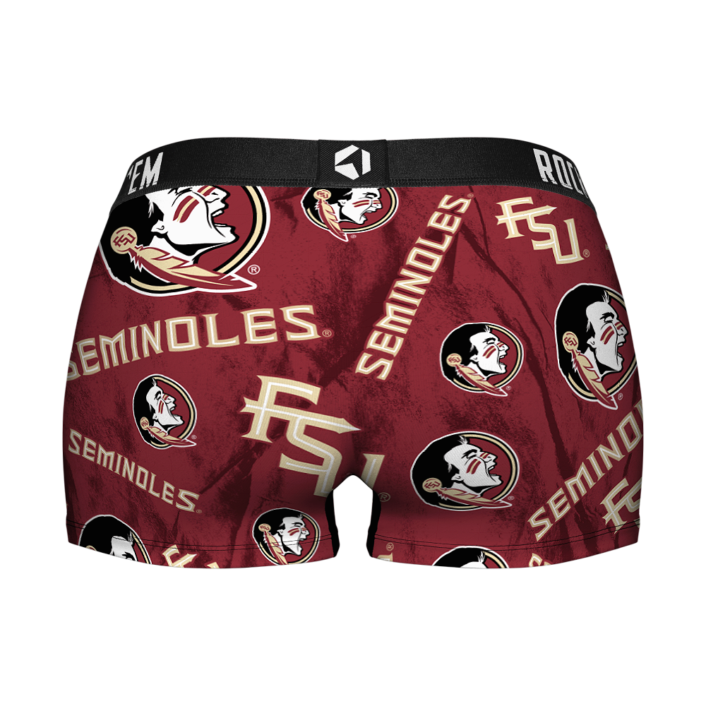 Women's Boy Shorts - Florida State Seminoles - Logo All-Over | Rock 'Em Socks