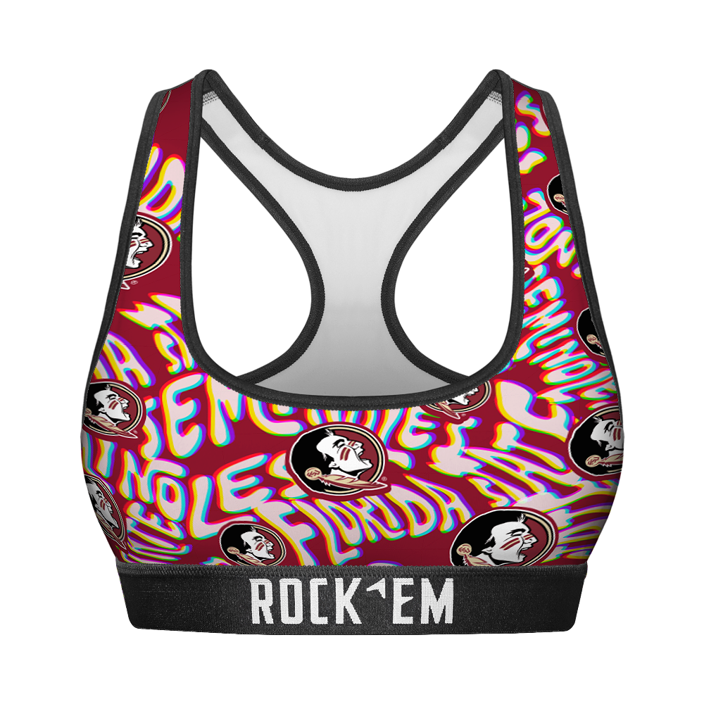 Women's Sports Bra - Florida State Seminoles - Twisted Wordmark | Rock 'Em Socks