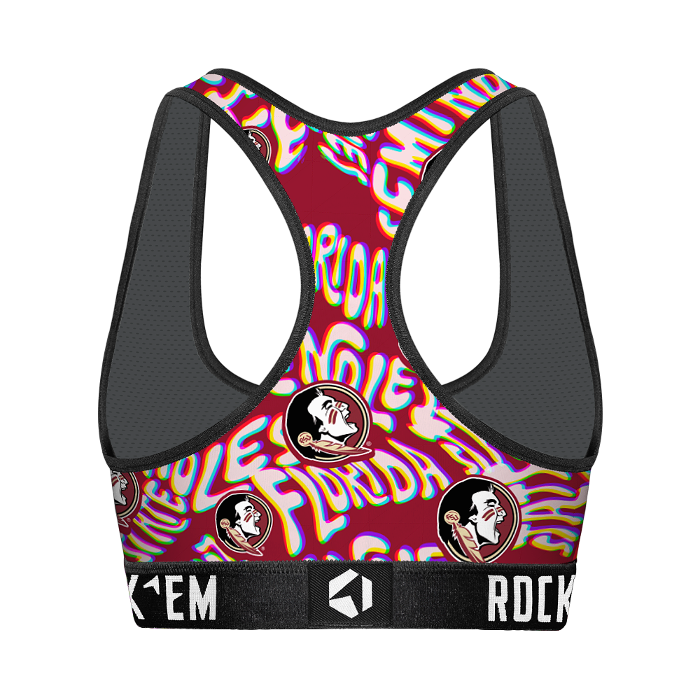 Women's Sports Bra - Florida State Seminoles - Twisted Wordmark | Rock 'Em Socks