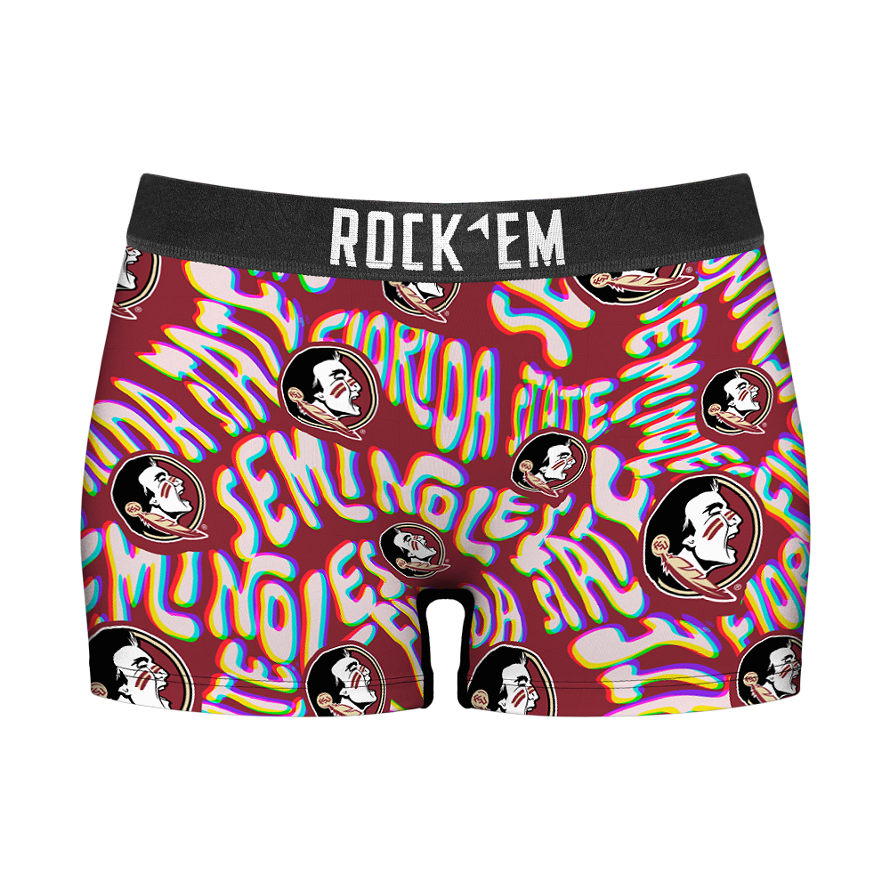 Women's Boy Shorts - Florida State Seminoles - Twisted Wordmark | Rock 'Em Socks