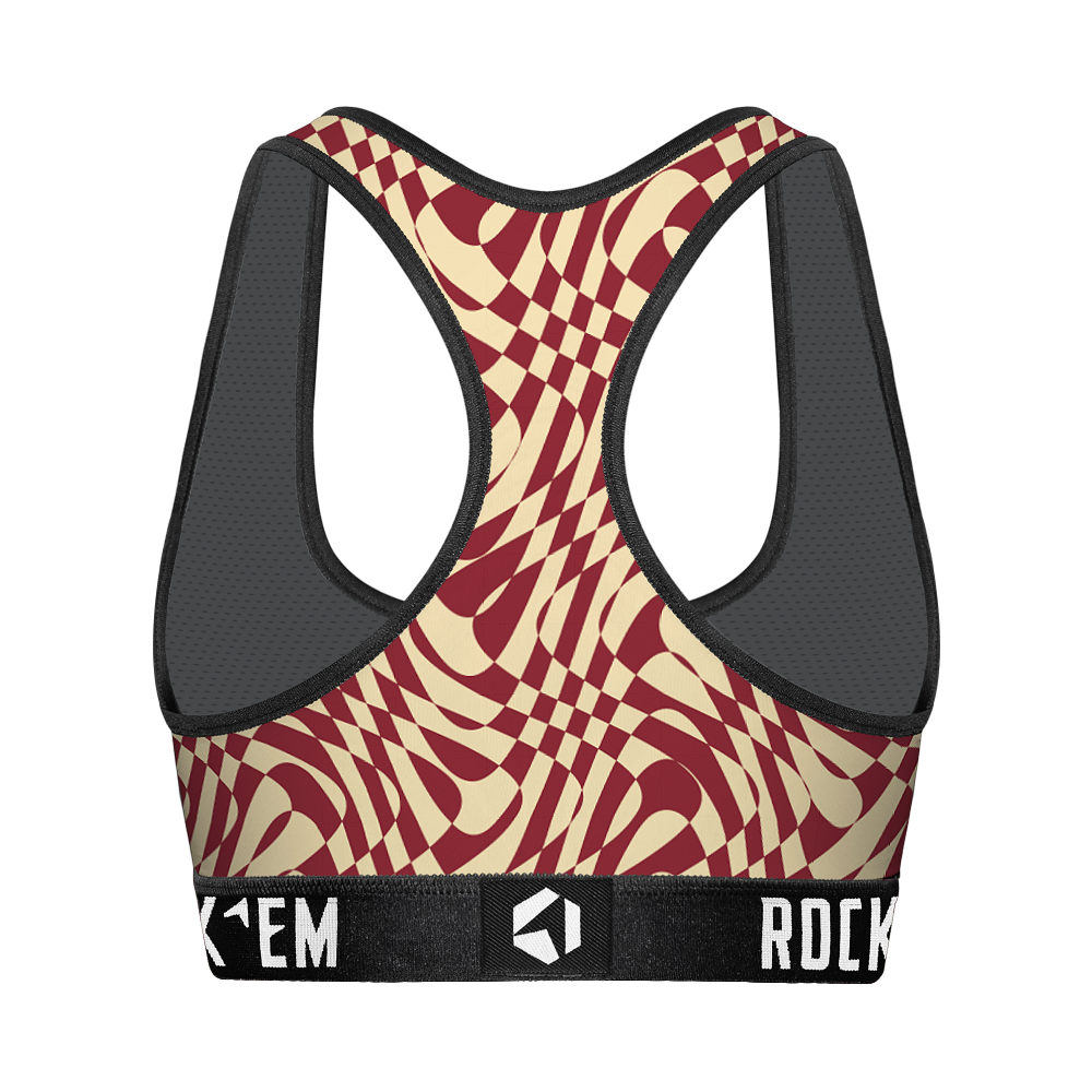 Women's Sports Bra - Florida State Seminoles - Wavy Checkers | Rock 'Em Socks